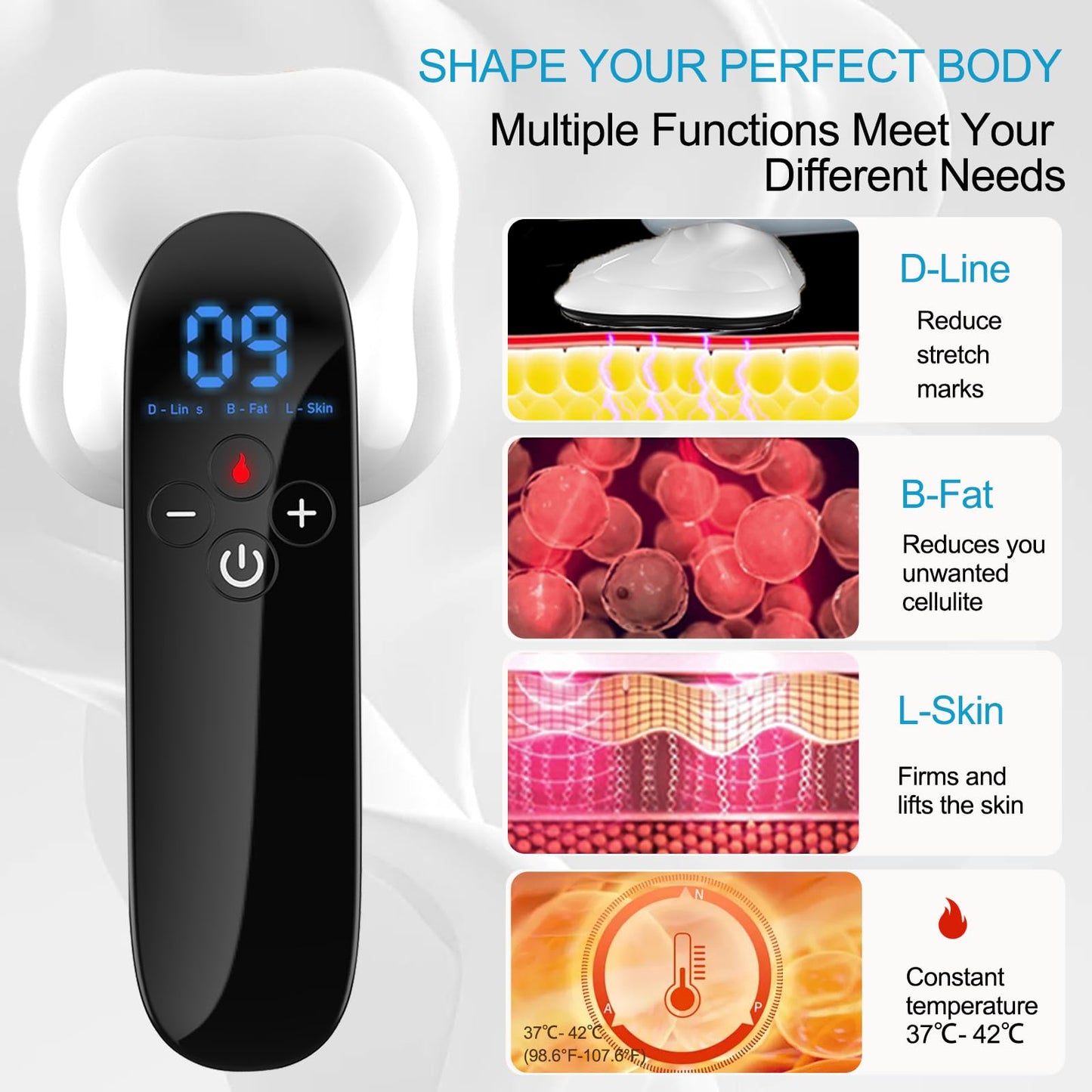 MASIKE Body Sculpting Machine - Professional Cordless Cellulite Massager - Suitable for Belly, Neck, Leg, Hip, Arm, Portable Home Tool for Women