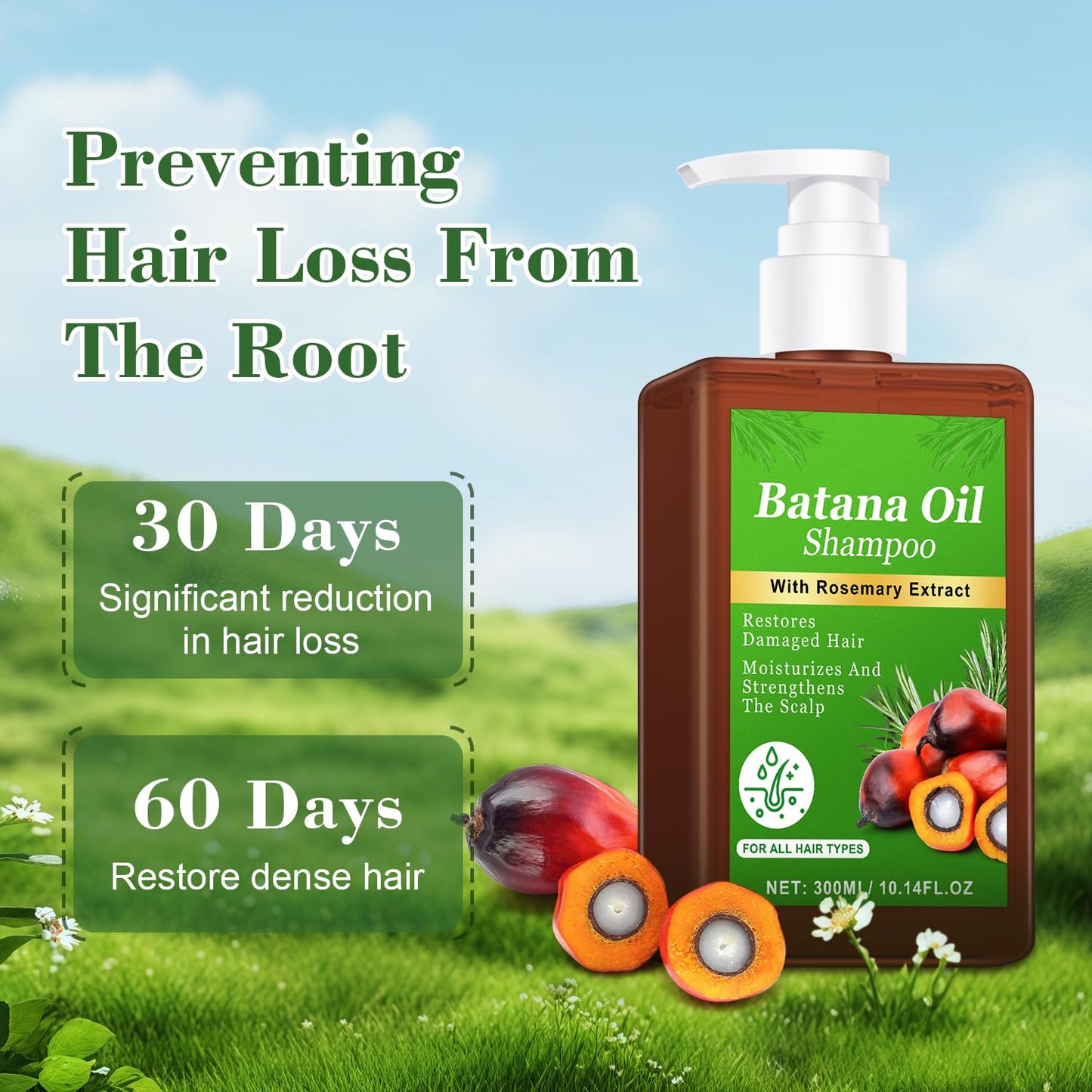 Rosemary Shampoo for Hair Growth - Nourishes Scalp, Reduces Breakage & Adds Shine | 10.1 fl oz