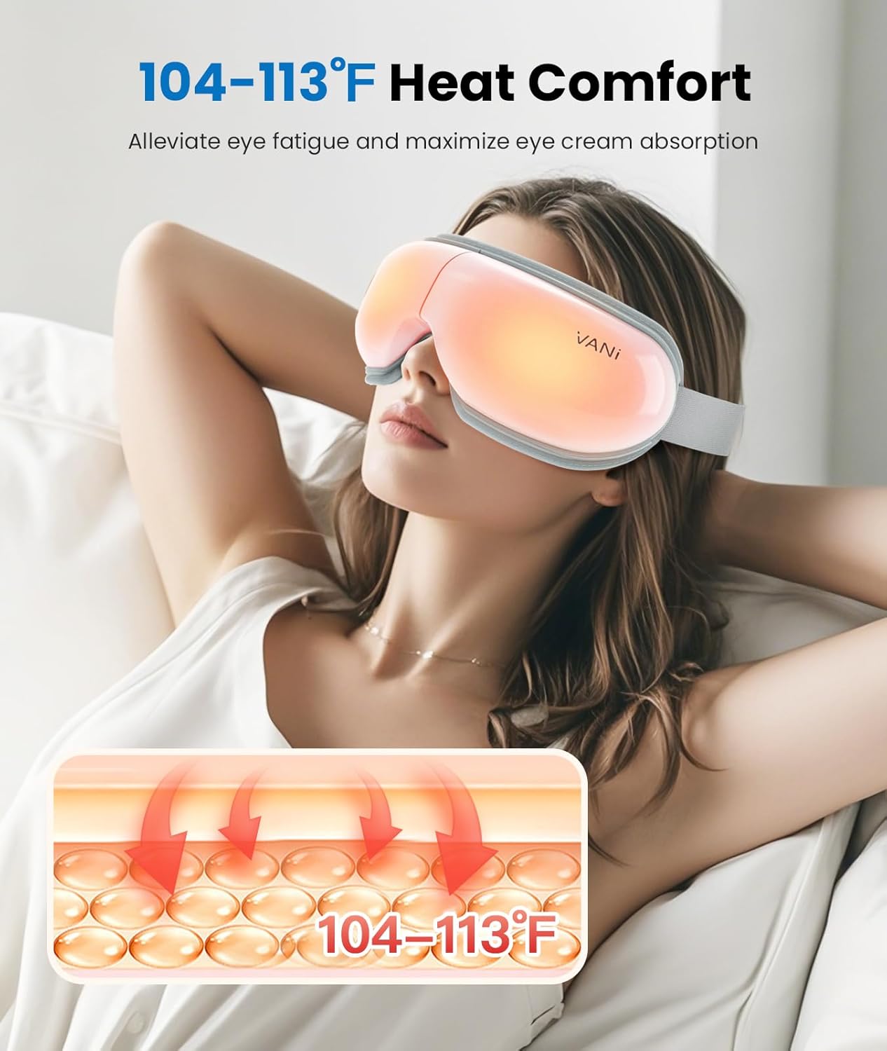 VANI Eyeliber 2 Plus Eye Massager - Heated Eye Mask for Migraines & Eye Strain Relief | Perfect Gift for Him & Her