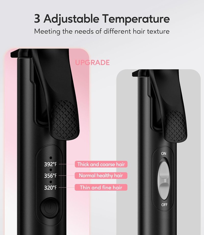 Travel Curling Iron - 1 Inch Mini Ceramic Curler with Adjustable Temperature & Dual Voltage | Includes Storage Bag