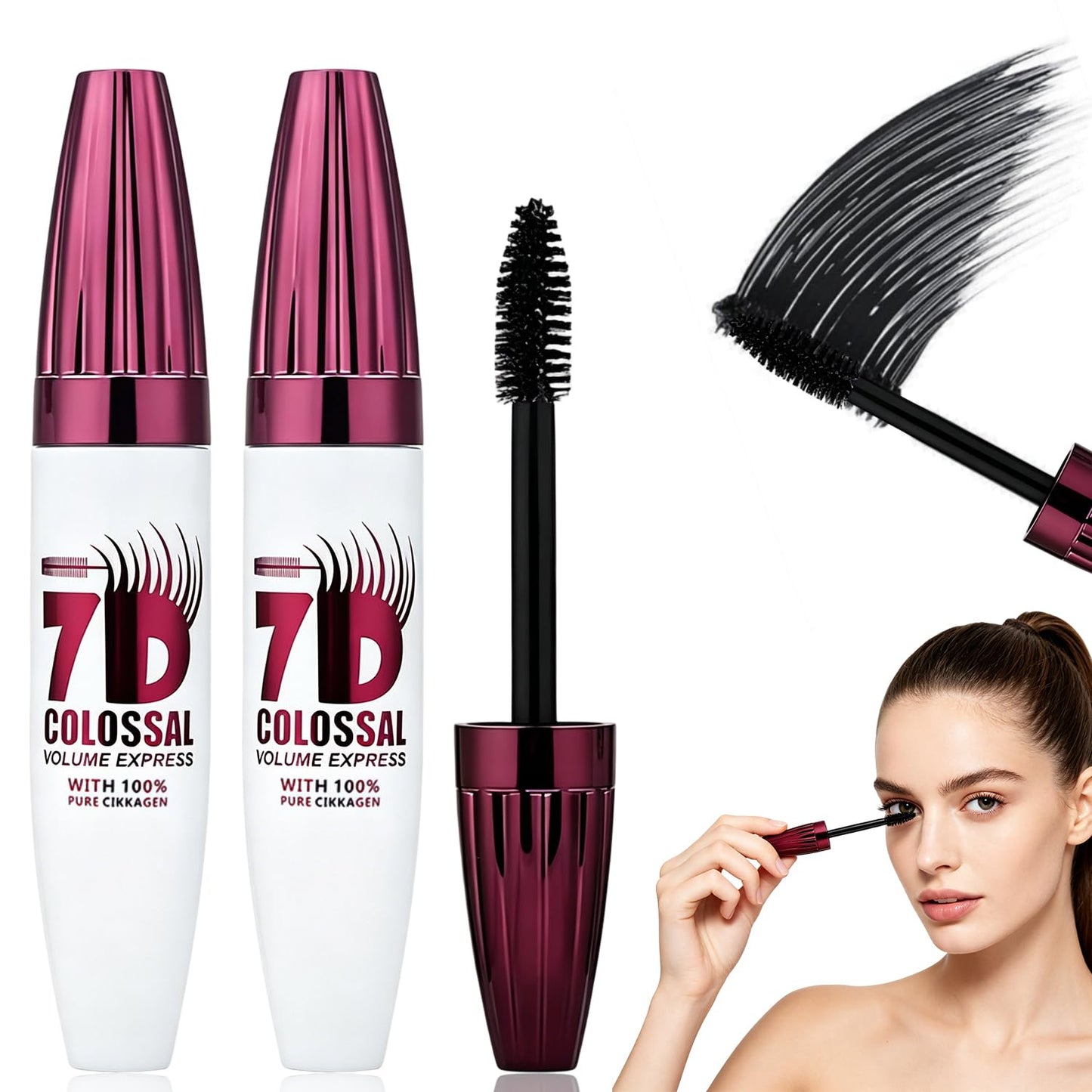Waterproof 7D Mascara - Long-Lasting, Buildable Volume for Full Lashes | Smudge-Proof Eye Makeup