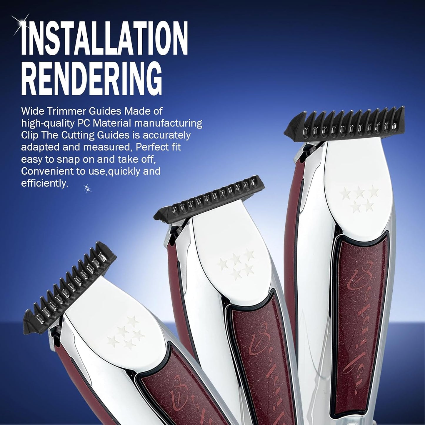 Wahl Professional T Wide Trimmer Guides Replacement Set - Fits 5 Star Detailer #2215 | 3-Pack