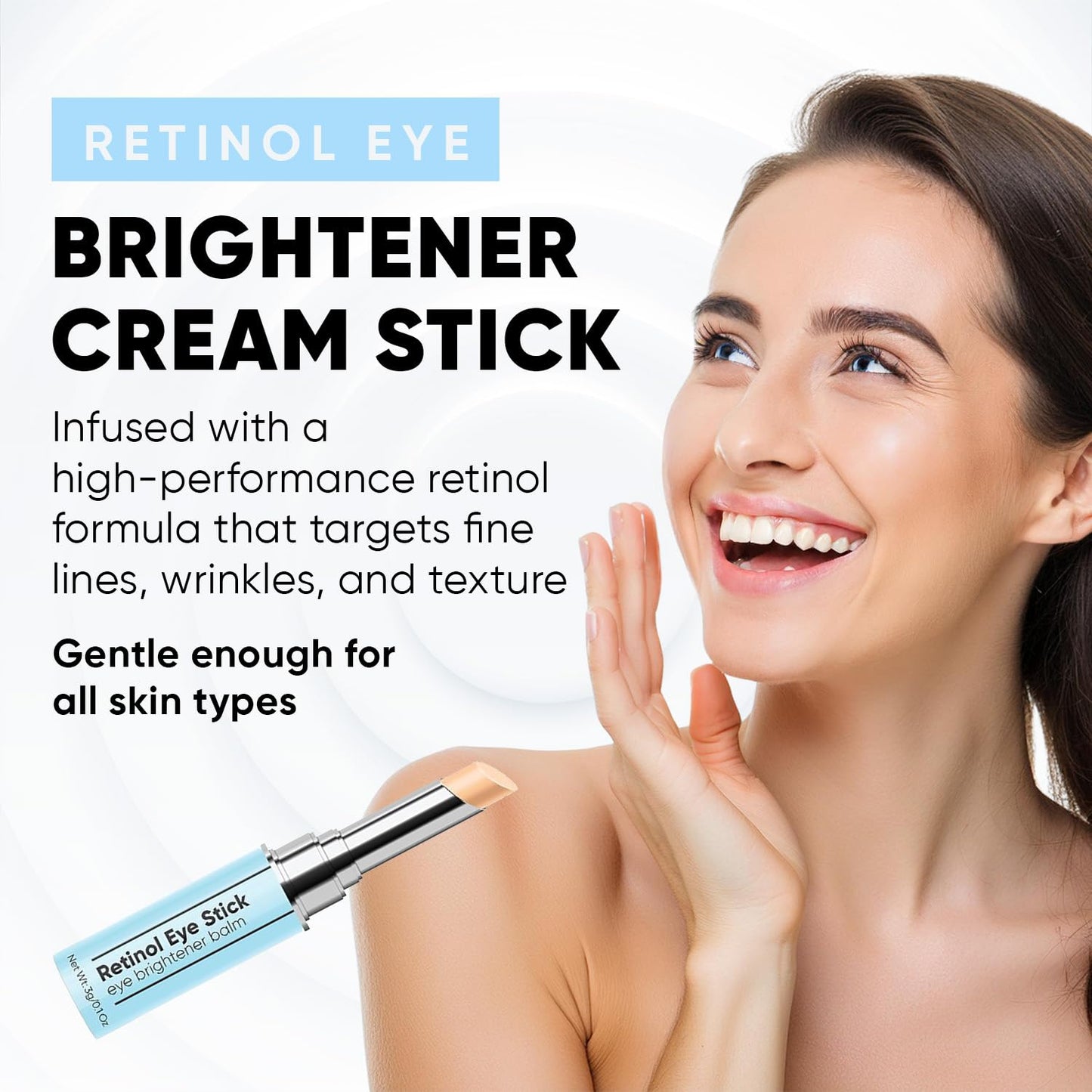 ESTETIST Retinol Eye Cream Stick, Under Eye Brightener Balm with Vitamin C & E – Hydrating Stick for Puffiness, Dark Circles, Fine Lines, Anti-Aging Balm for All Skin Types