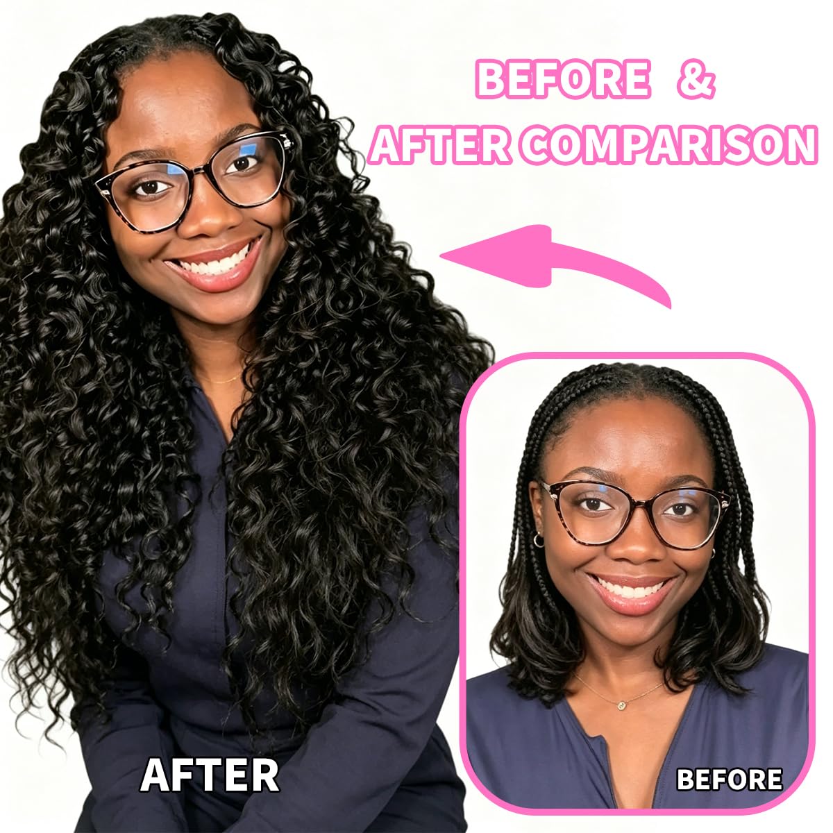 Human Crochet Hair for Black Women - 20 Inch Burmese Curly Pre-Looped | Natural Black, Reusable Bundles