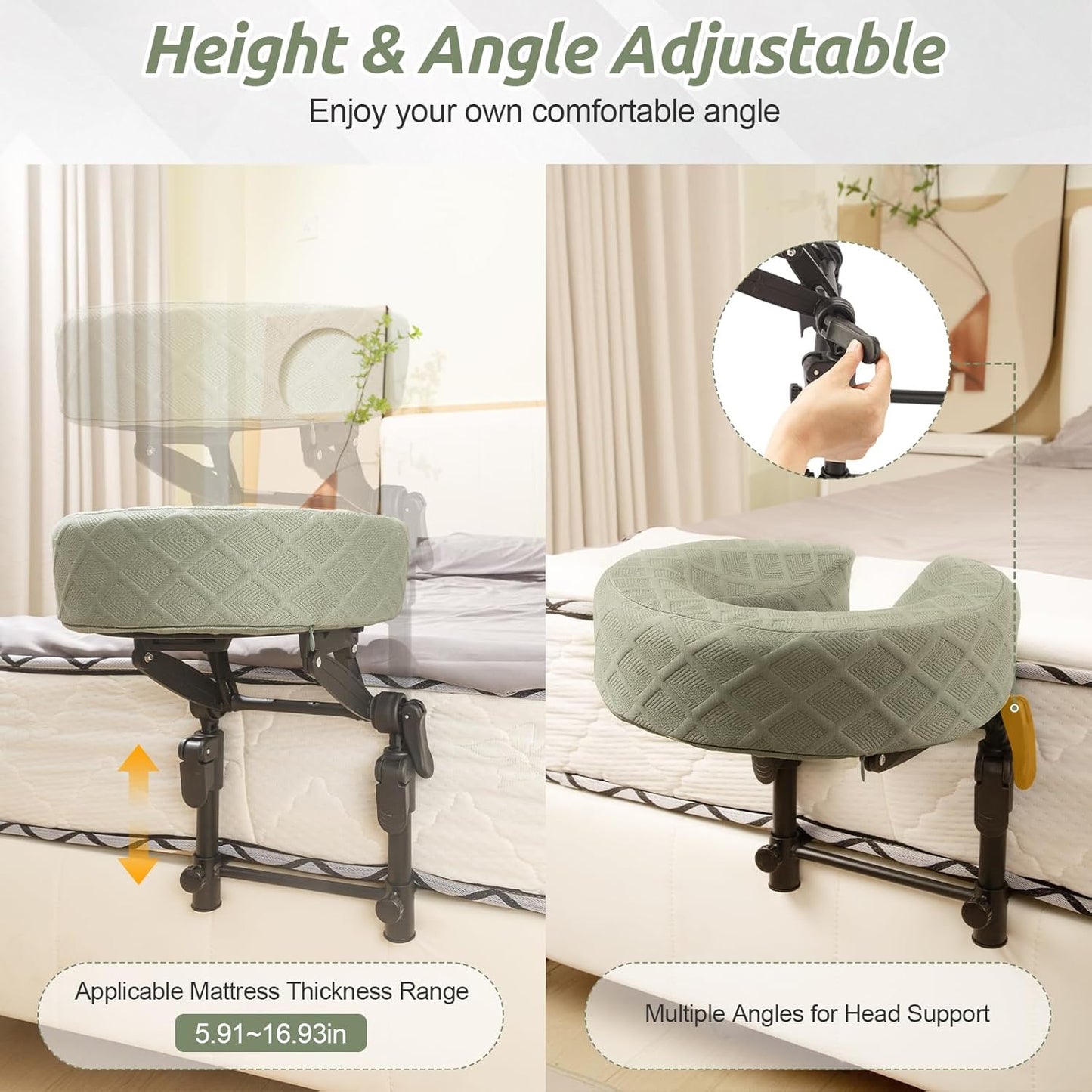 Adjustable Massage Headrest - Portable Face Cradle for Home Use | Ideal for Eye Surgery Recovery