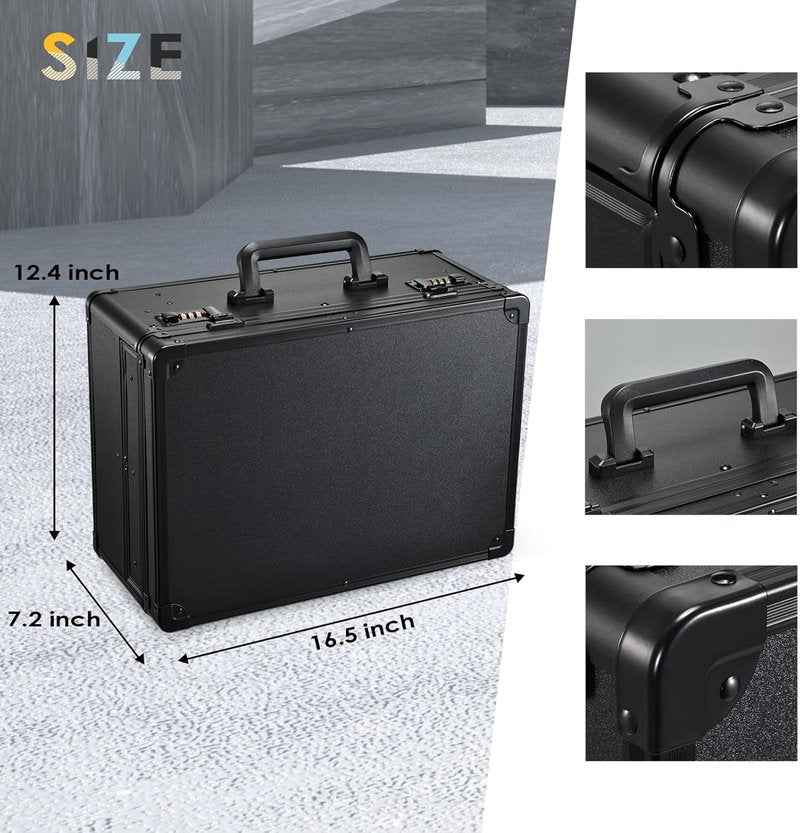 Barber Tool Case - Professional Organizer with Sliding Tray | Durable Hard Travel Briefcase for Clippers & Scissors