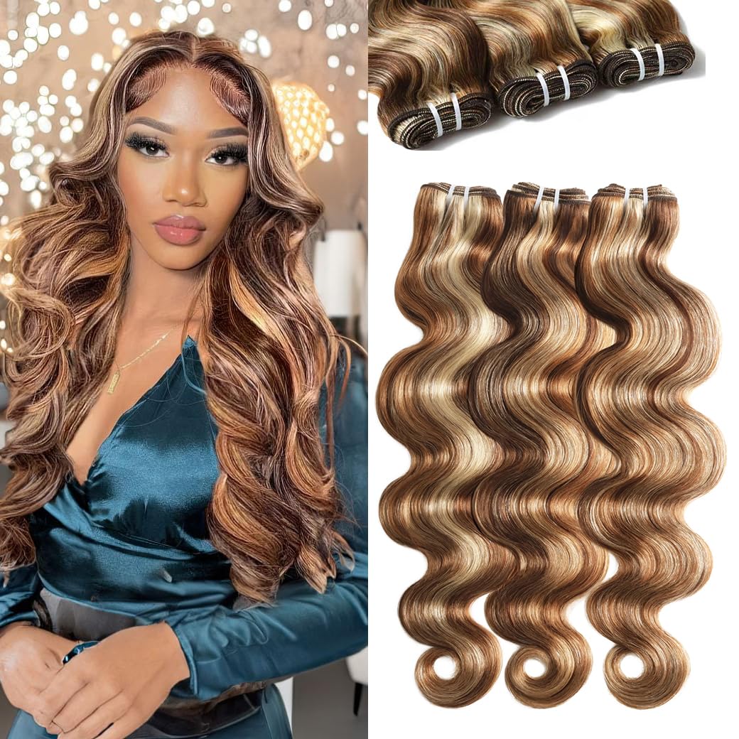 Blonde Bundles Body Wave Human Hair,3 Bundles 20 22 24 Inch 100g Each