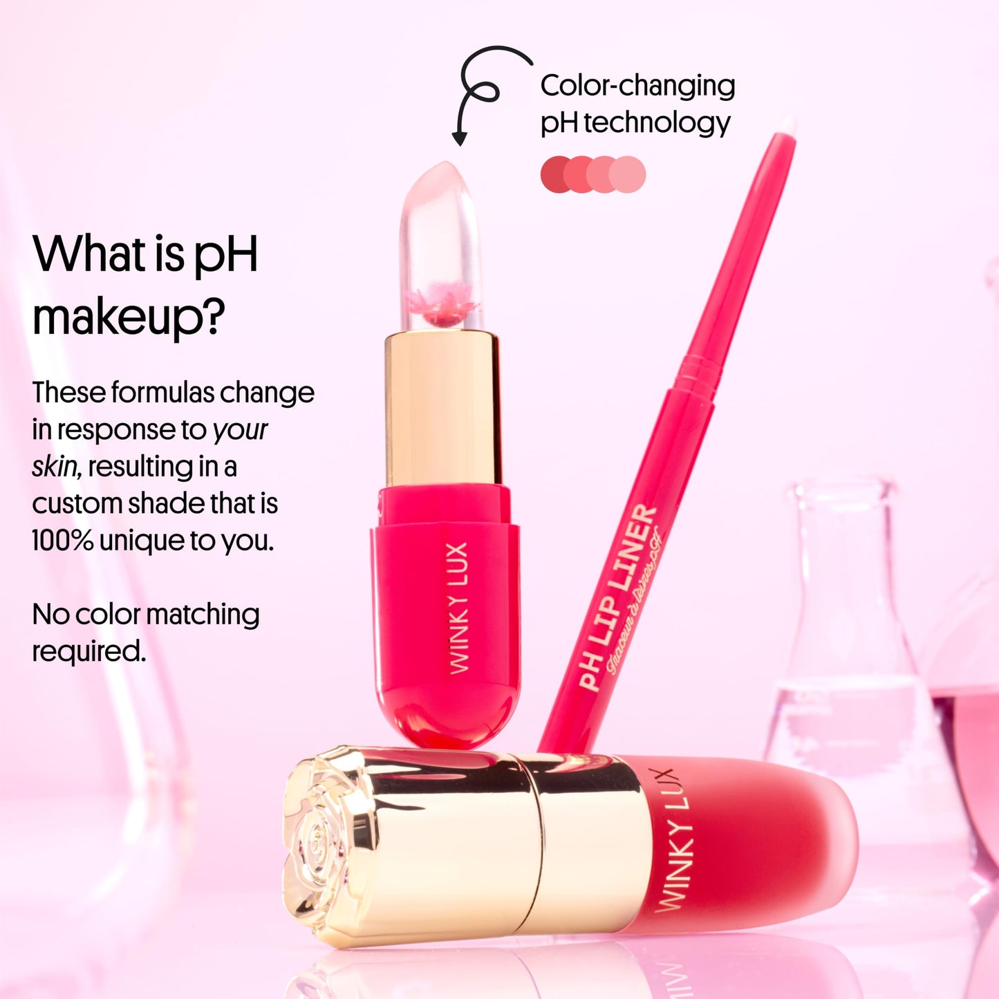 Winky Lux Flower Balm, pH Color Changing Lipstick and Tinted Lip Balm, Vegan & Cruelty Free, Hydrate & Plump, Sheer Pink, Pink & Purple Flower with Vanilla Scent