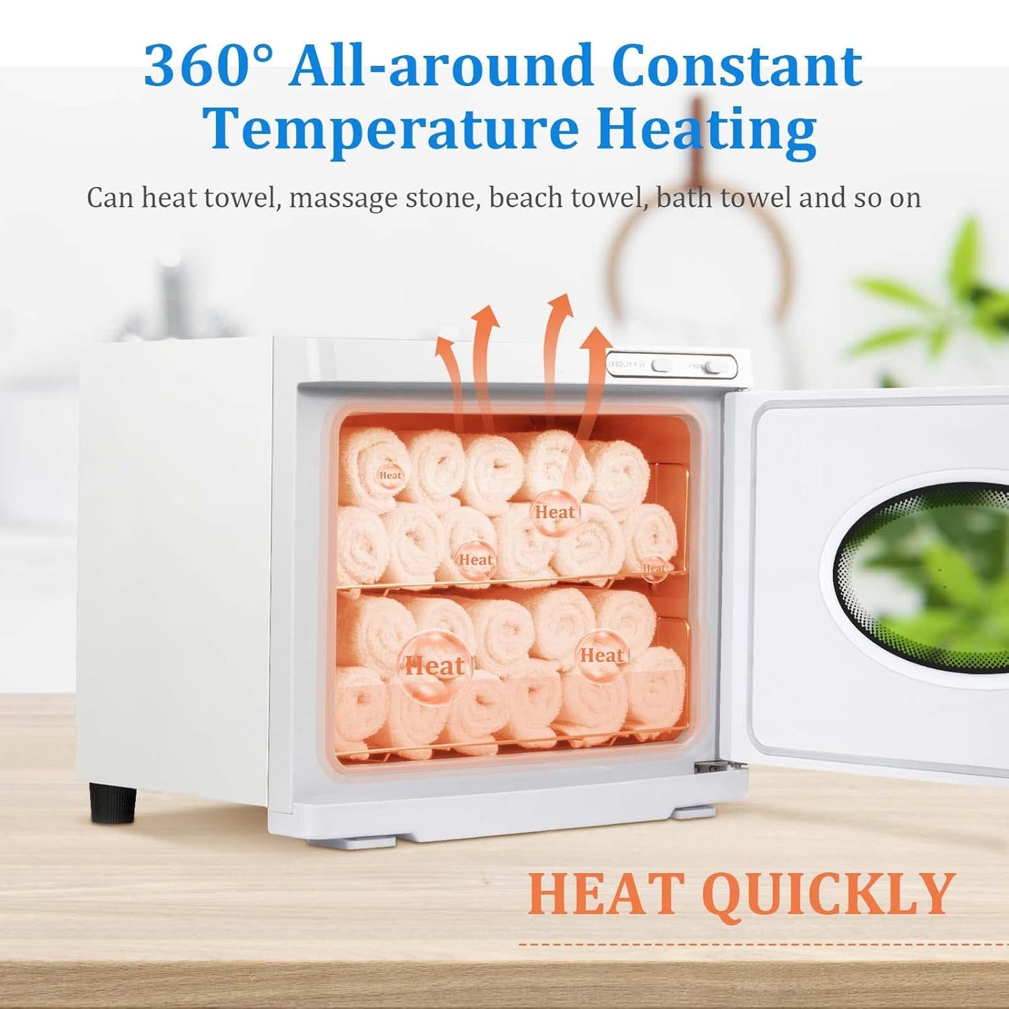 Professional Spa Hot Towel Cabinet - 23L Large Capacity Towel Warmer for Salon & Home Use | White with See-Through Window