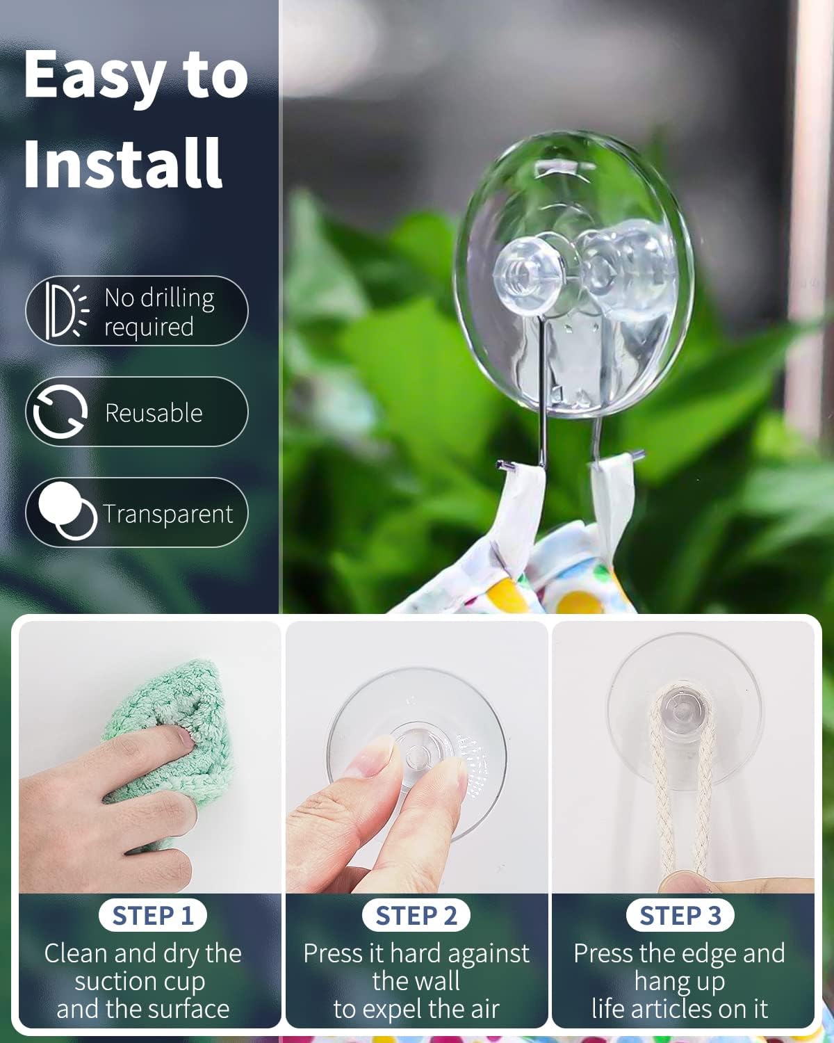 Pawfly 30 Pack Suction Cups for Glass | Small Rubber Suction Cups for Home Organization - Assorted Sizes 0.8, 1.2, 1.8 Inch
