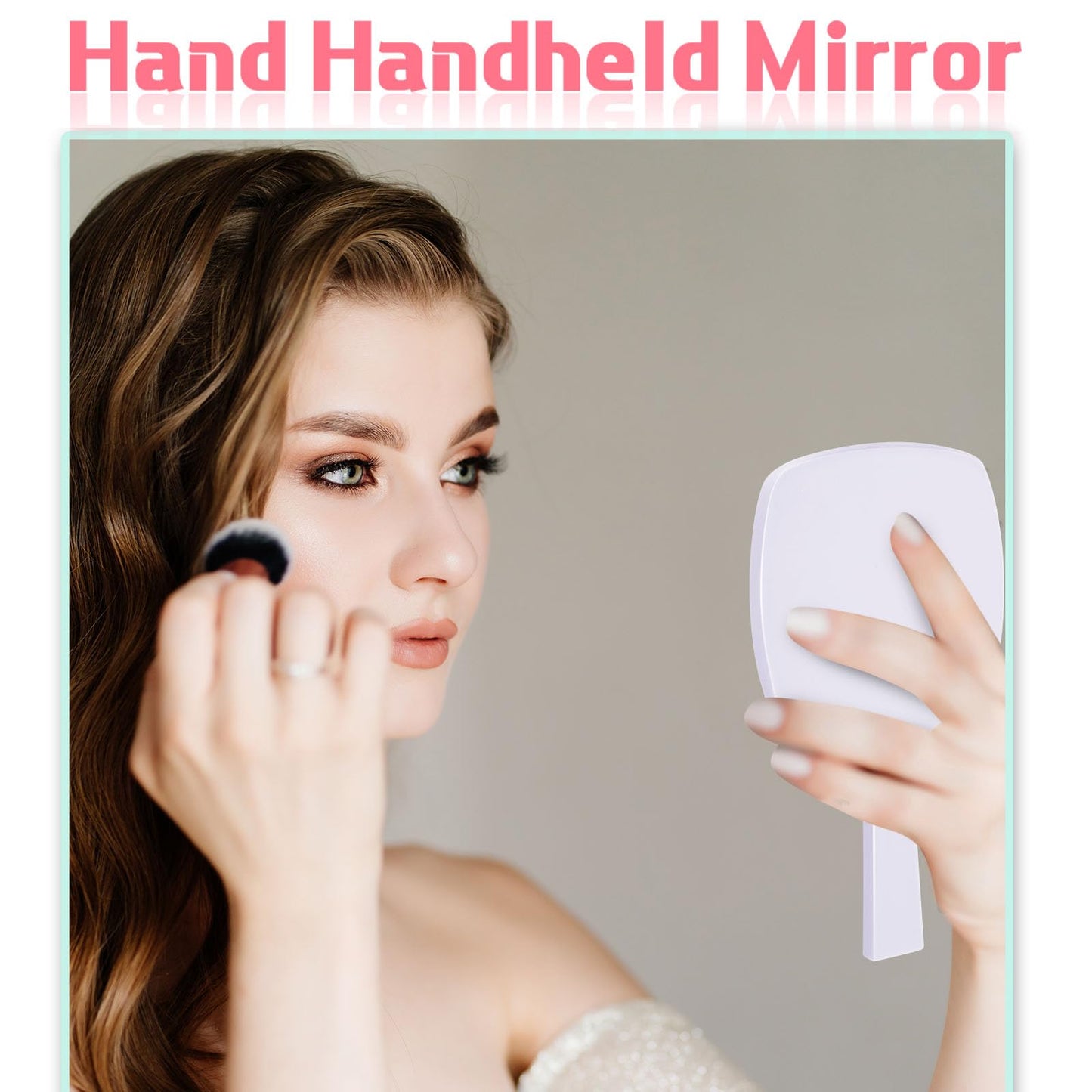 Threehoney 25 Pcs Hand Mirrors Bulk Small Handheld Mirrors with Handle 6.3 x 3.54 Inch Travel Makeup Tools Portable Vanity Glass for Bathroom Home Barber Salon Camping Gifts for Women (White)