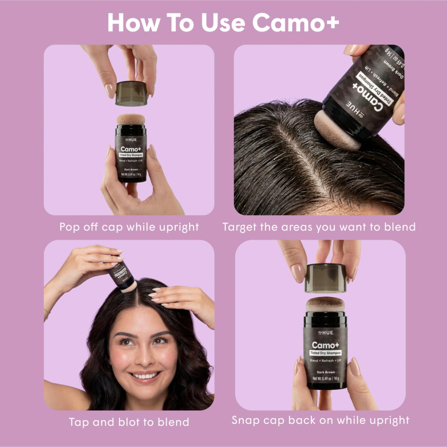 dpHUE Camo+ Dry Shampoo, Sheer - Absorbs Oil & Adds Visible Volume - Non-Aerosol - Lightweight, Natural-Looking Finish