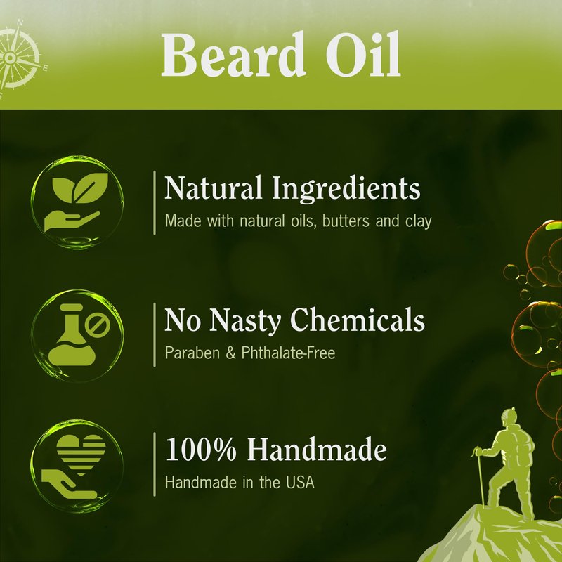 Compass Soap's Petoskey Stone - Natural Beard Oil for Men | Beard Oil for Nourishment and Hydration | Infused with Wild Cypress, Frankincense & Amber | Best Beard Growth Oil for Men | 1 fl. oz.