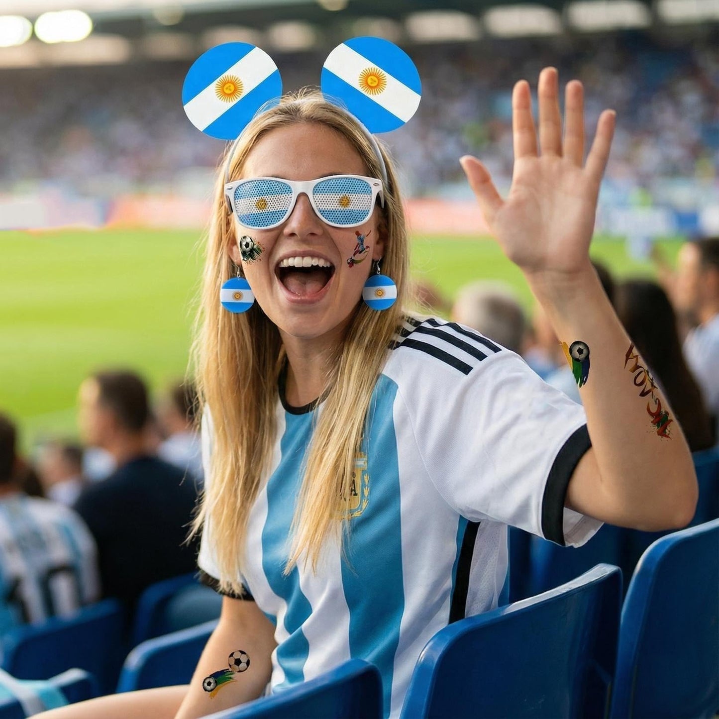 Maillarden 2026 World Cup Party Fan Accessories Set, Includes Headbands, Earrings, Tattoo Stickers and Novelty Glasses