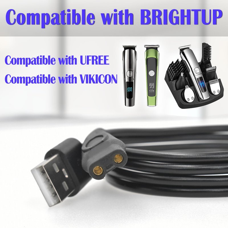Cordro Charger Cable Compatible with Ufree/Brightup/VIKICON Beard Trimmer All-in-one Multifunctional Grooming kit Hair Clippers USB Cable