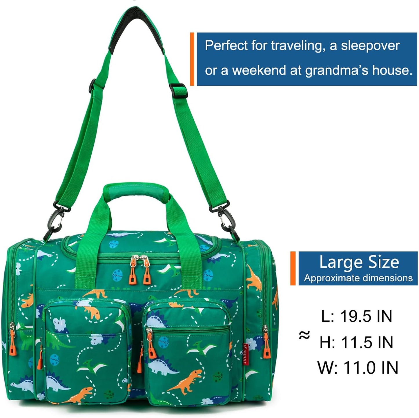 Kids Duffle Bag - Versatile Travel Bag for Boys & Girls | 19-Inch Green Design