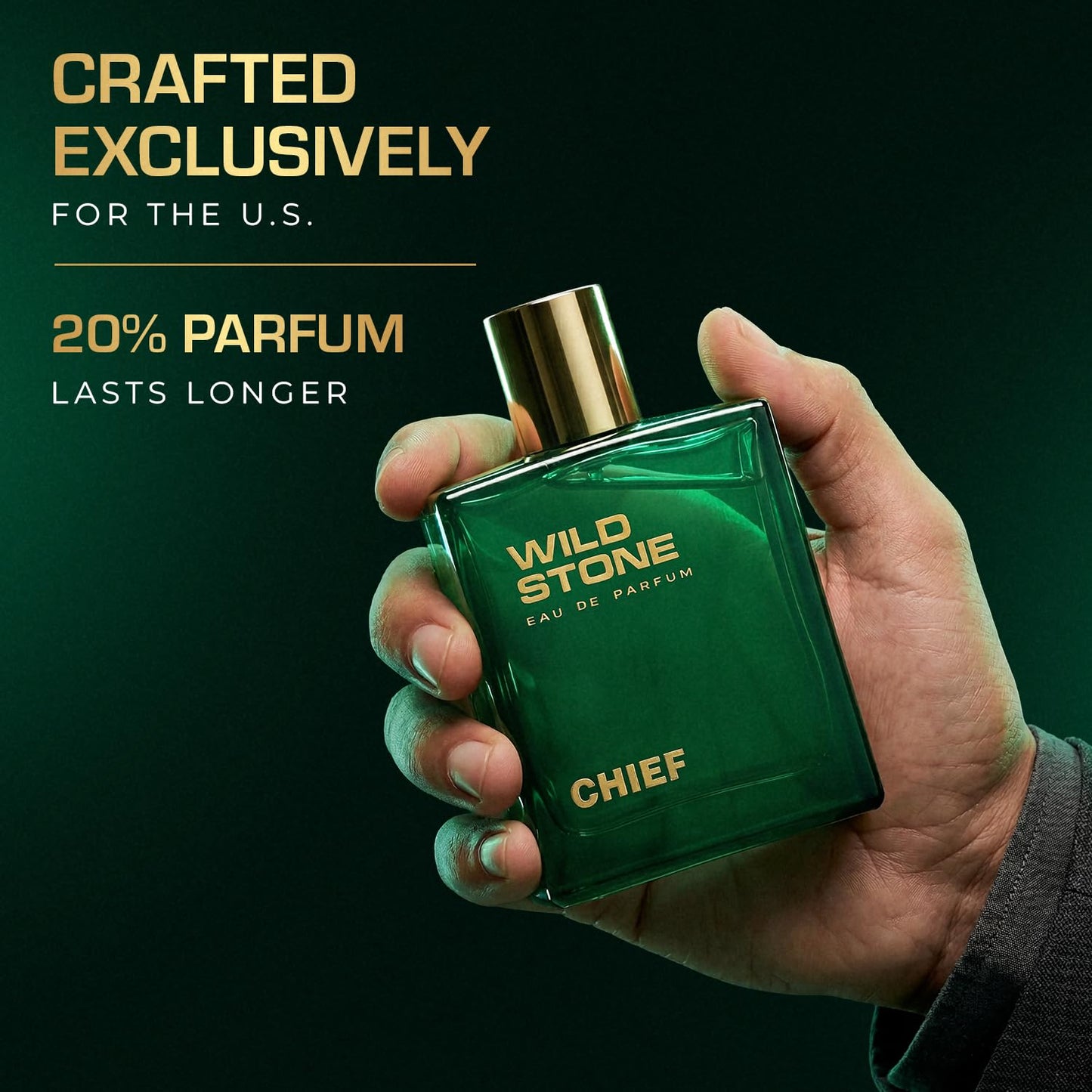 Wild Stone Chief Eau De Parfum - Intense Long-Lasting Men's Fragrance | 3.38oz (100ml)