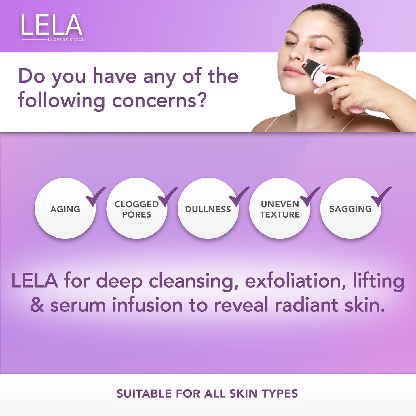 Spa Sciences LELA 4-in-1 Facial Spatula | Deep Cleansing, Pore Extraction & Anti-Aging Benefits