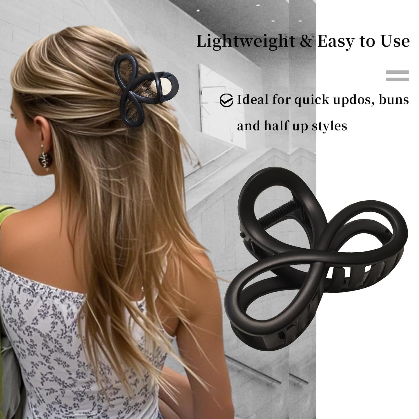 Hair Claw Clips - Unbreakable No Slip Matte Design for Thin & Medium Thick Hair | 3.3 Inch, 3 Pack
