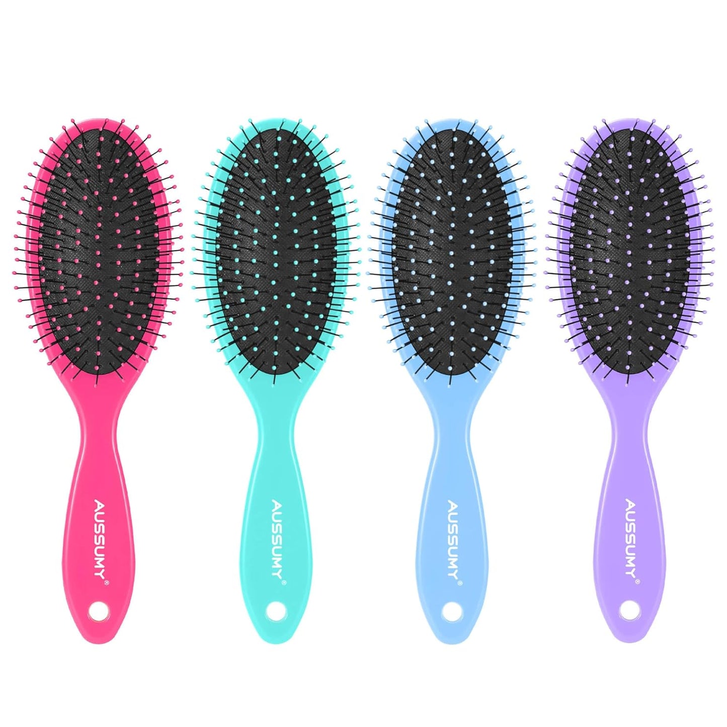 Air Cushion Detangling Hair Brush - 2 Pack Ultra Soft Bristle Detanglers for Curly Hair | Black & Green