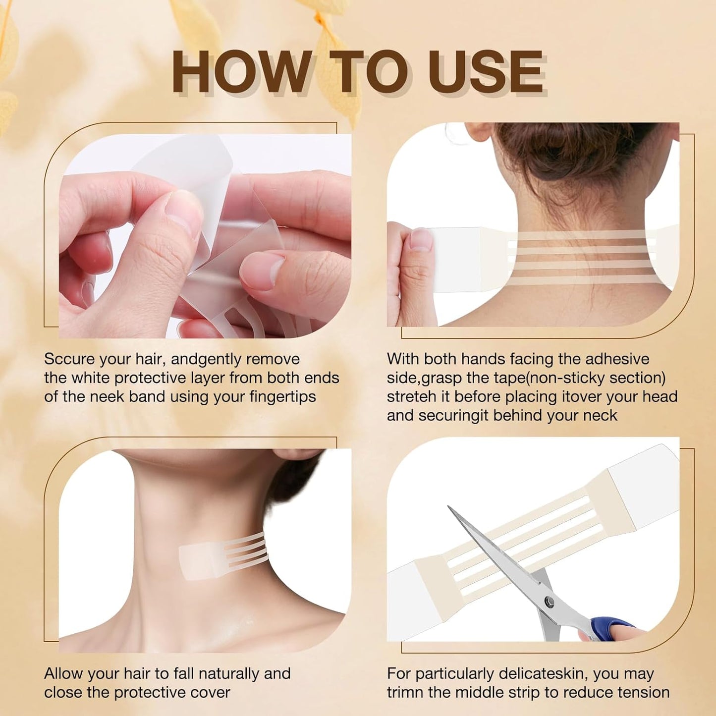 Neck Lift Tape - Reusable Face & Neck Lifting Strips for Anti-Aging | 48 PCS Neck Wrinkle Patches