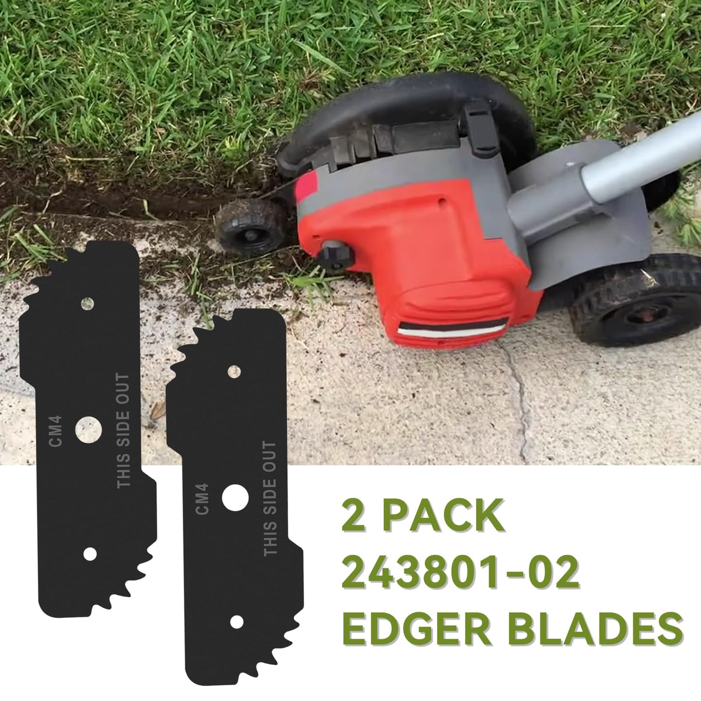 Replacement 243801-02 Edger Blade Compatible with EH1000 Type 5 12 AMP Lawn Edger, 7-3/4" x 2-3/4" Lawn Edger Blade Compatible with LE750 Edge Hog Edger - Replaces 243801-00, 243797-00, 40-519, 2 Pack