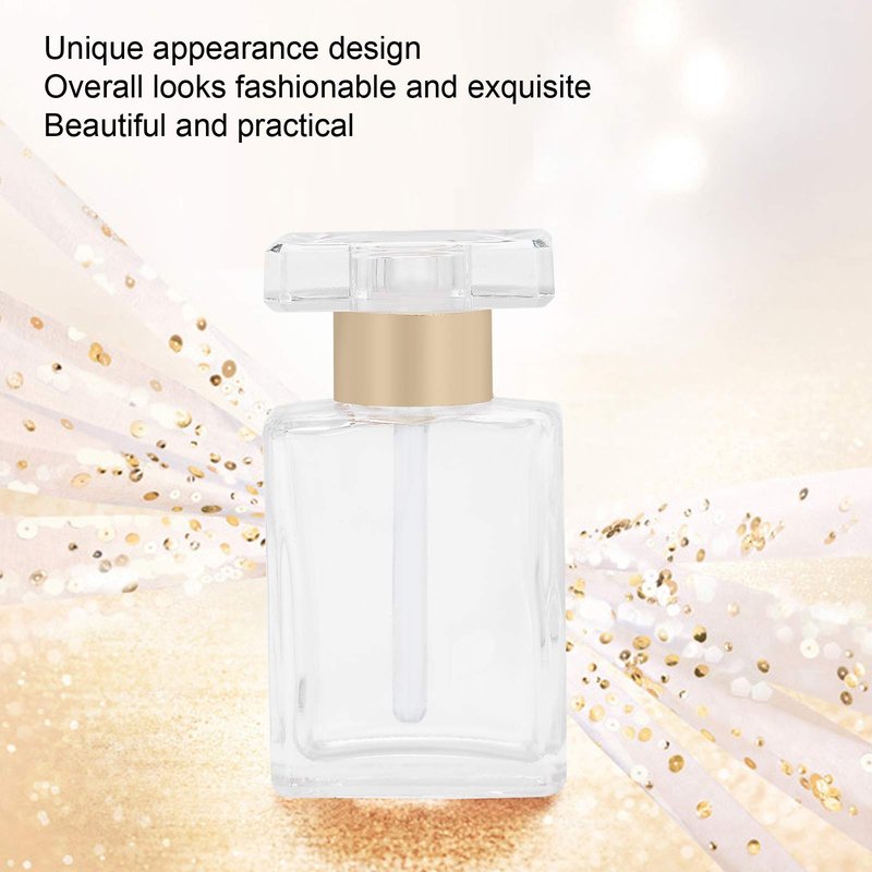 5pcs Clear Glass Empty Perfume Bottles, Travel Portable, Refillable Perfume Bottles, 17ml. Compact design, perfect for storing perfumes and essential oils.
