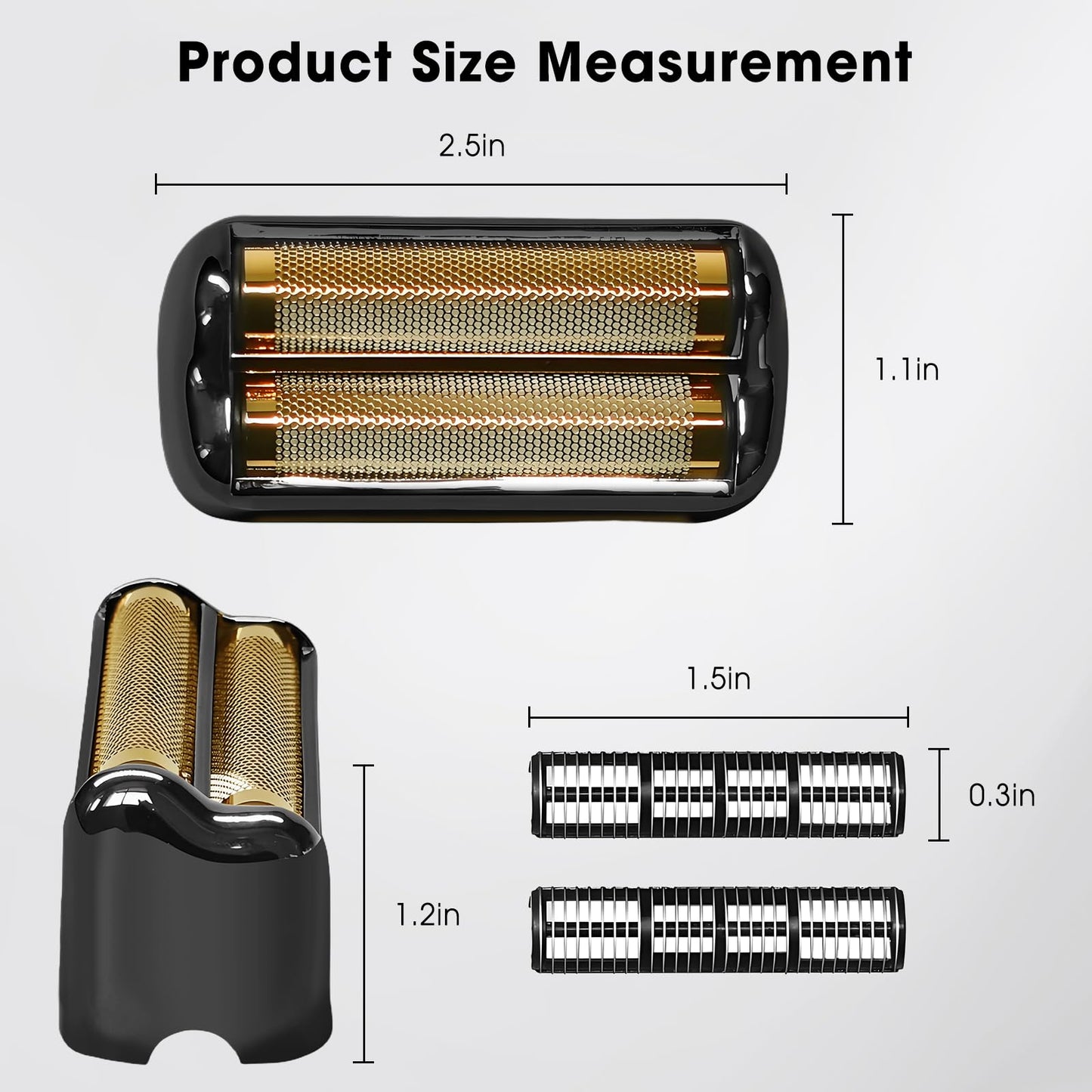 FXRF2G Shaver Replacement Head Compatible with BaByliss Pro FX3 Foil Shaver, Hypoallergenic Gold Foil, Black
