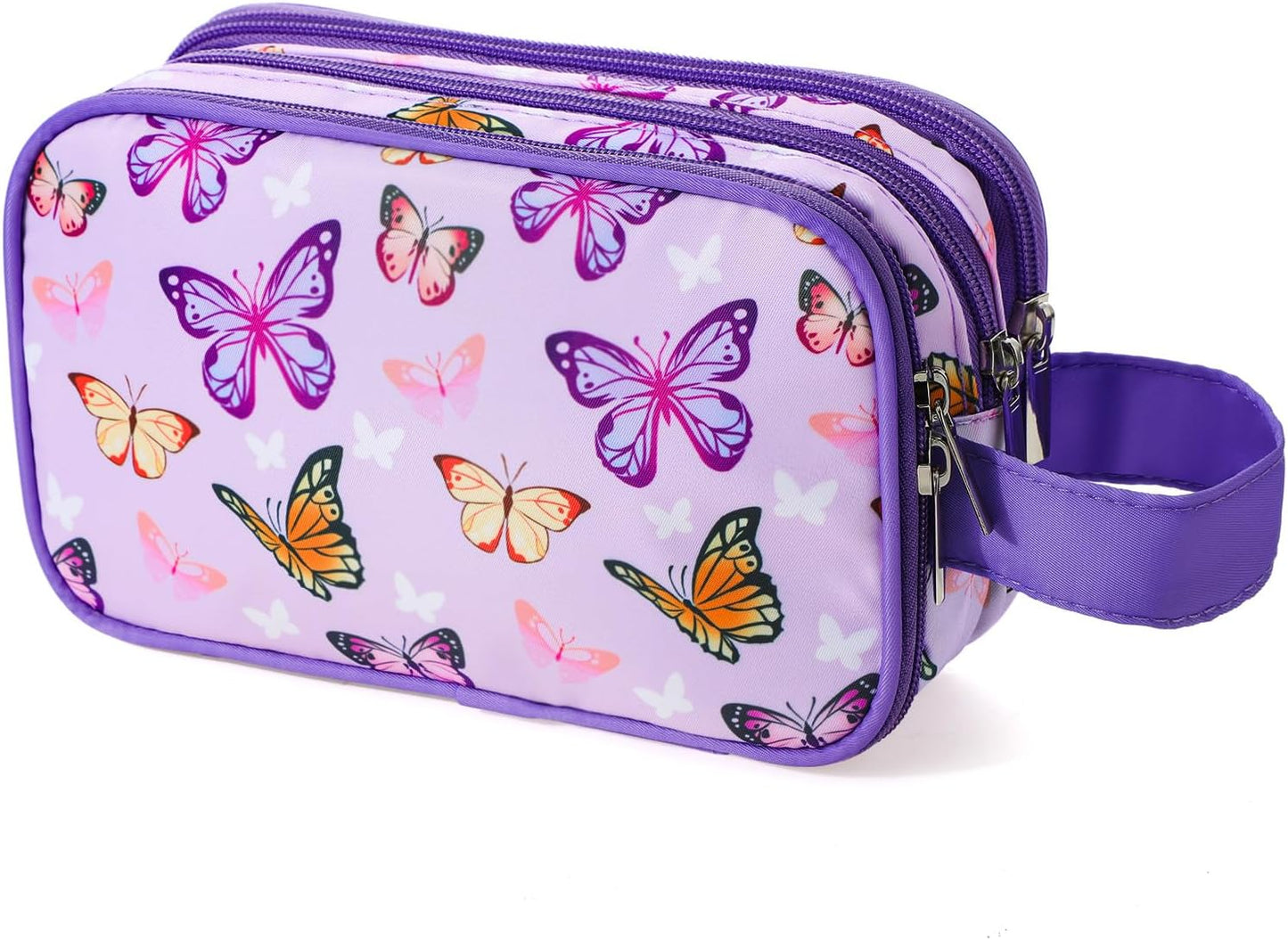 Kids Toiletry Bag - Waterproof Mermaid Scales Travel Cosmetic Bag for Girls | Hanging Wash Bag