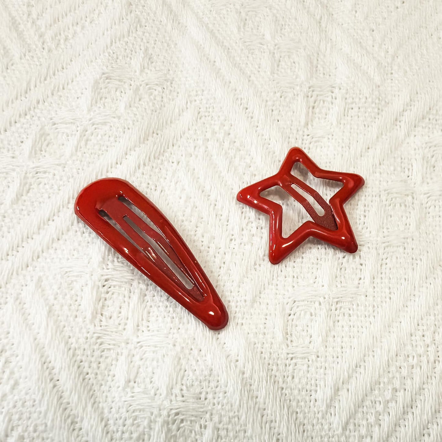 Metal Snap Hair Clips For Women Mini Star Hair Clips For Girls Red Star Hair Clip Hair Barrettes 1.18Inch Star Clips For Hair 1.96 In Water Drop Hairclips Snap Clips For Hair Girl Hair Accessories Y2K