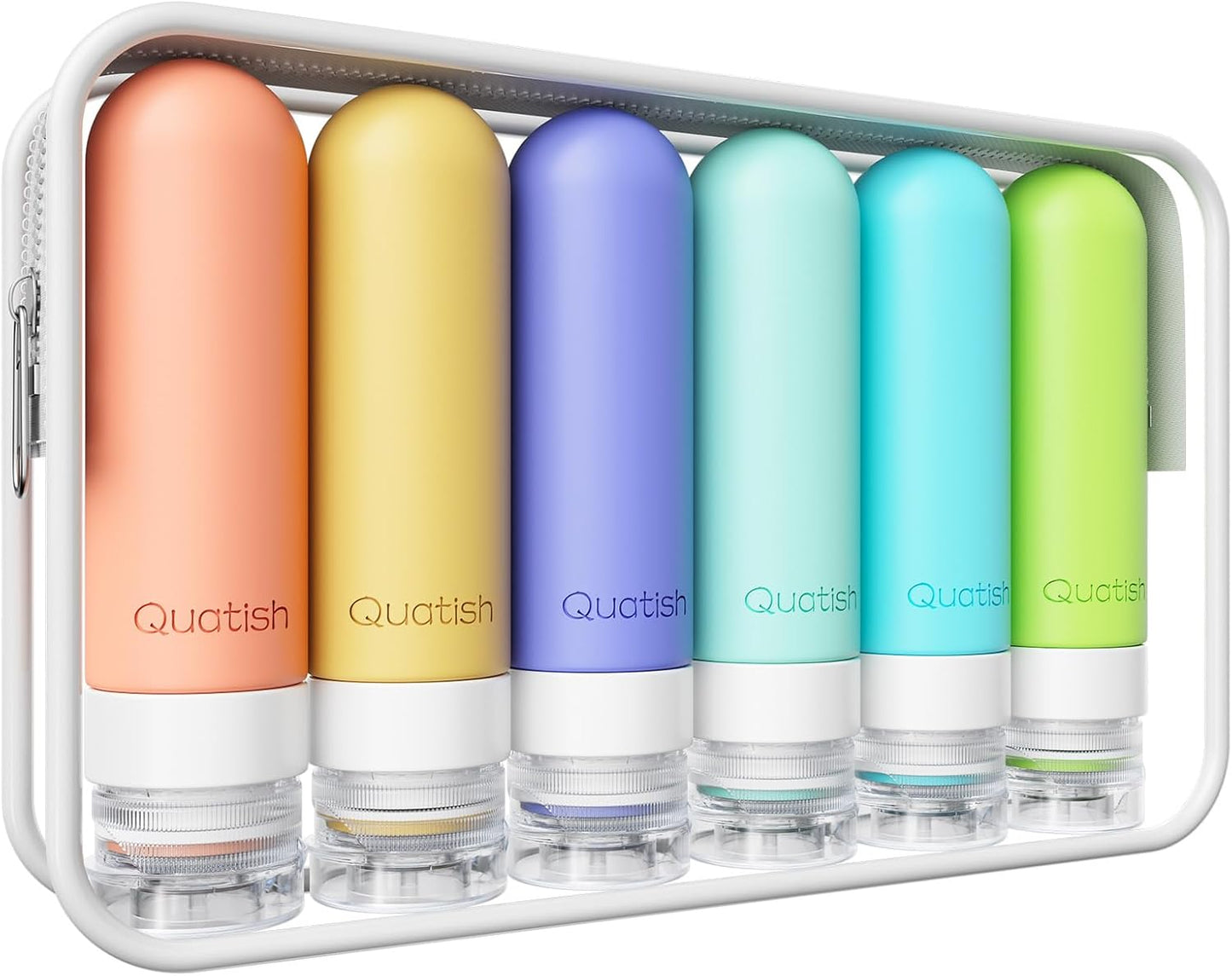 Travel Bottles for Toiletries - Leakproof 3 oz TSA Approved Silicone Containers | 6 Pack, BPA Free, Ideal for Camping