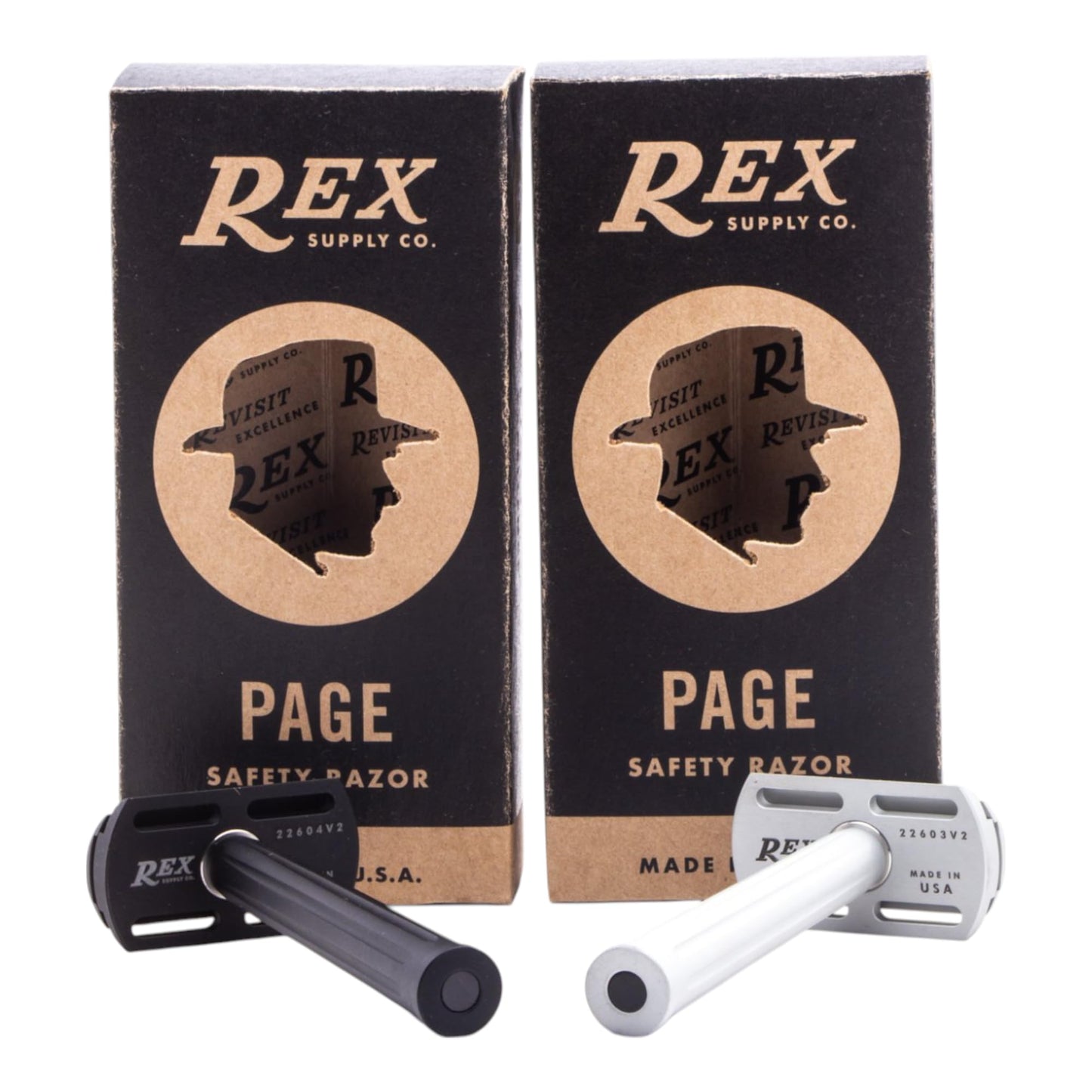 Rex Supply Co. Page Three Piece Double Edge Safety Razor – Aircraft Aluminum Finish, Ultra-Light CNC-Milled Razor for Men, Durable Smooth Shaver Compatible with All Standard DE Blades