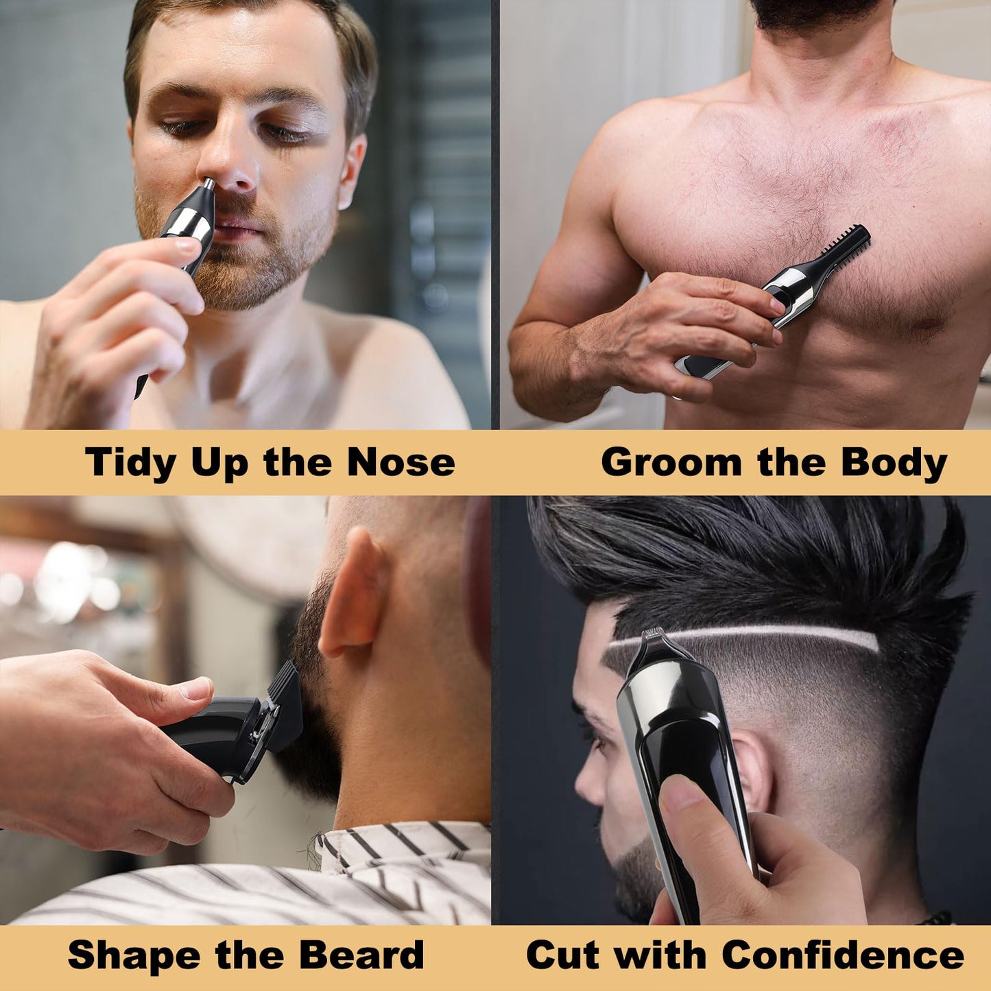 Hair & Beard Advent Beauty Calendar 2025 for Men Grooming Kit, 24 Days Christmas Countdown Calendar with Electric Trimmer Kit & Beard Care Kit for Men, Creative Gifts for Father Dad Husband Boyfriend