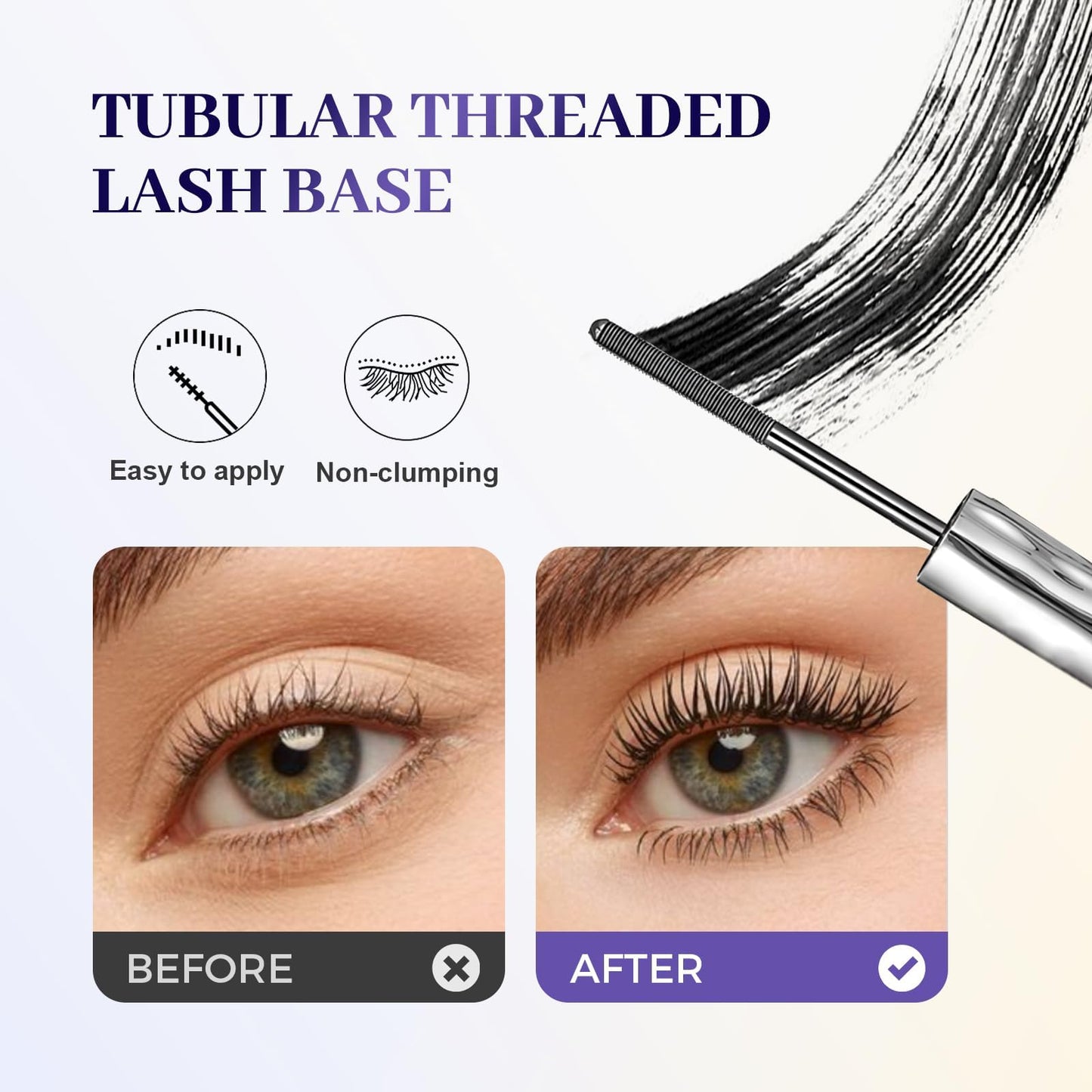3D Curling Iron Wand Mascara, 2026 New Upgrade Long Lasting Waterproof 3D Curling Eyelash Iron Mascaras, Iron Wand Mascara Black Washable Metal Mascaras with No Flaking