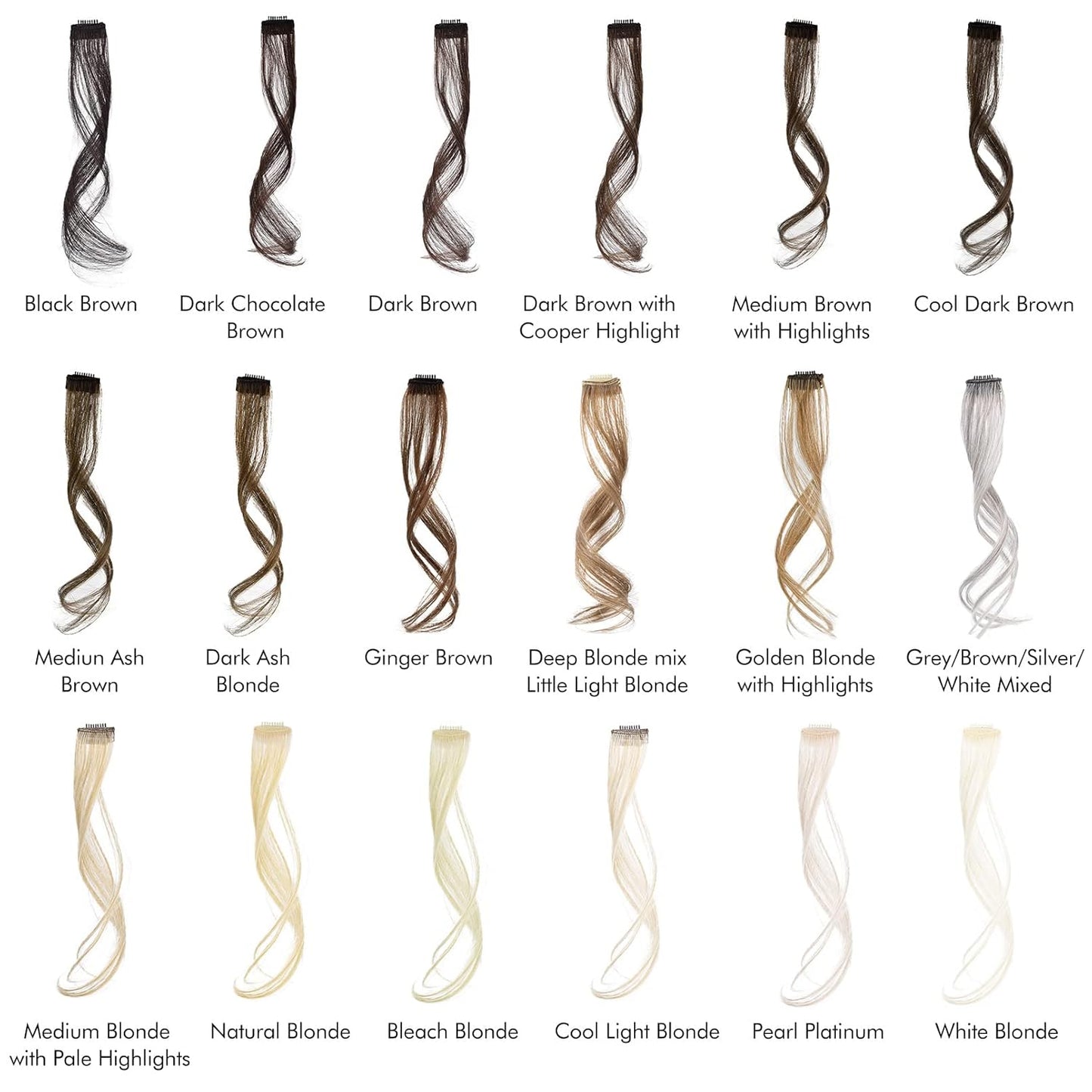 Long Side Air Bangs - Wavy Curly Clip-In Curtain Bangs for Women | 2 PCS Set - Black Brown