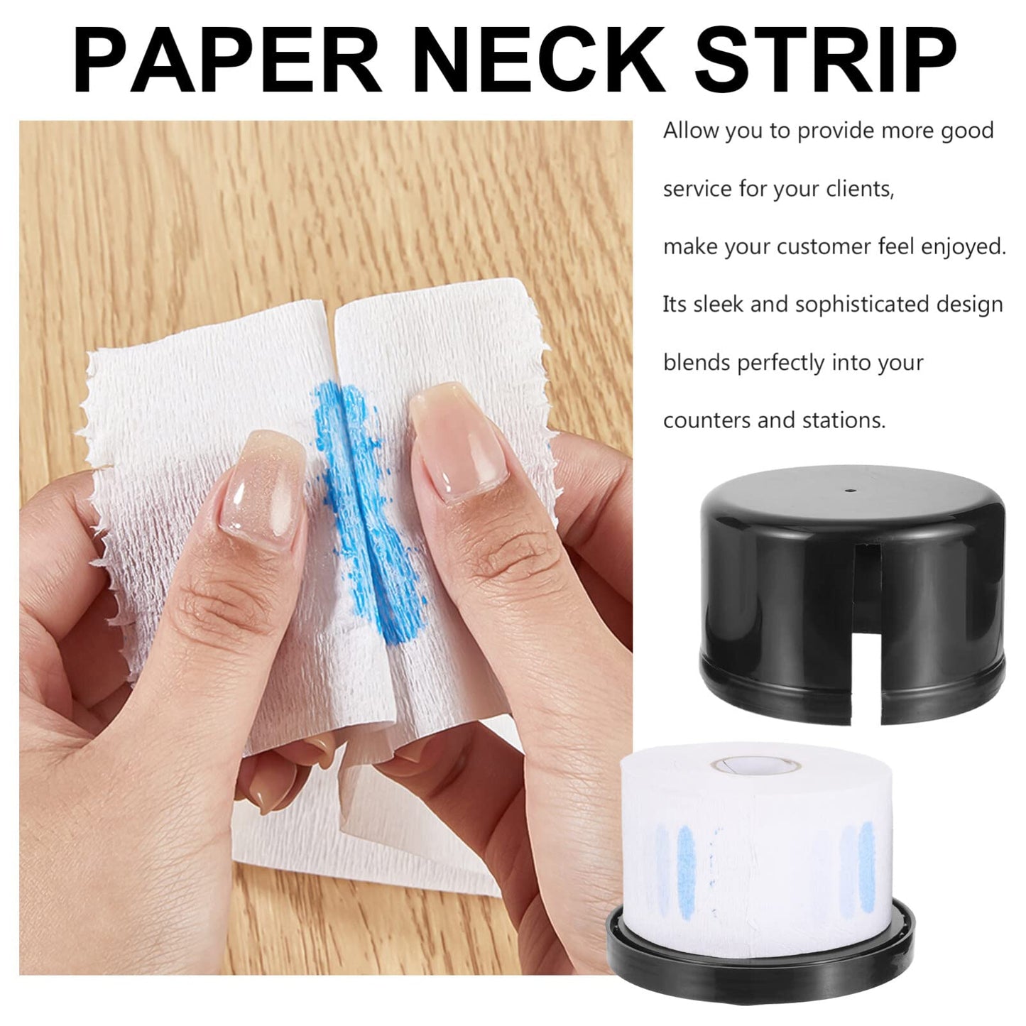Angoily Neck Strips, Professional Barber Tape Stretchy Paper Roll Holder Covering Paper Case Container for Hair Salon, Hairdressing Duster Tool, Barber Accessories