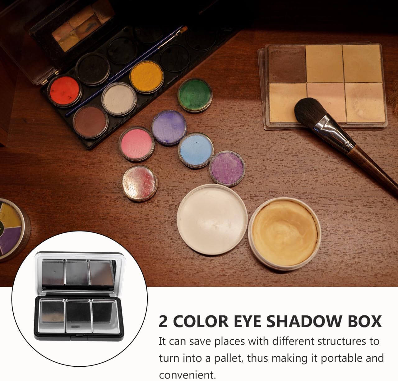 Multi-Function Eyeshadow Storage Box - Portable DIY Makeup Organizer | 4.33x2.75x0.39 In for Travel