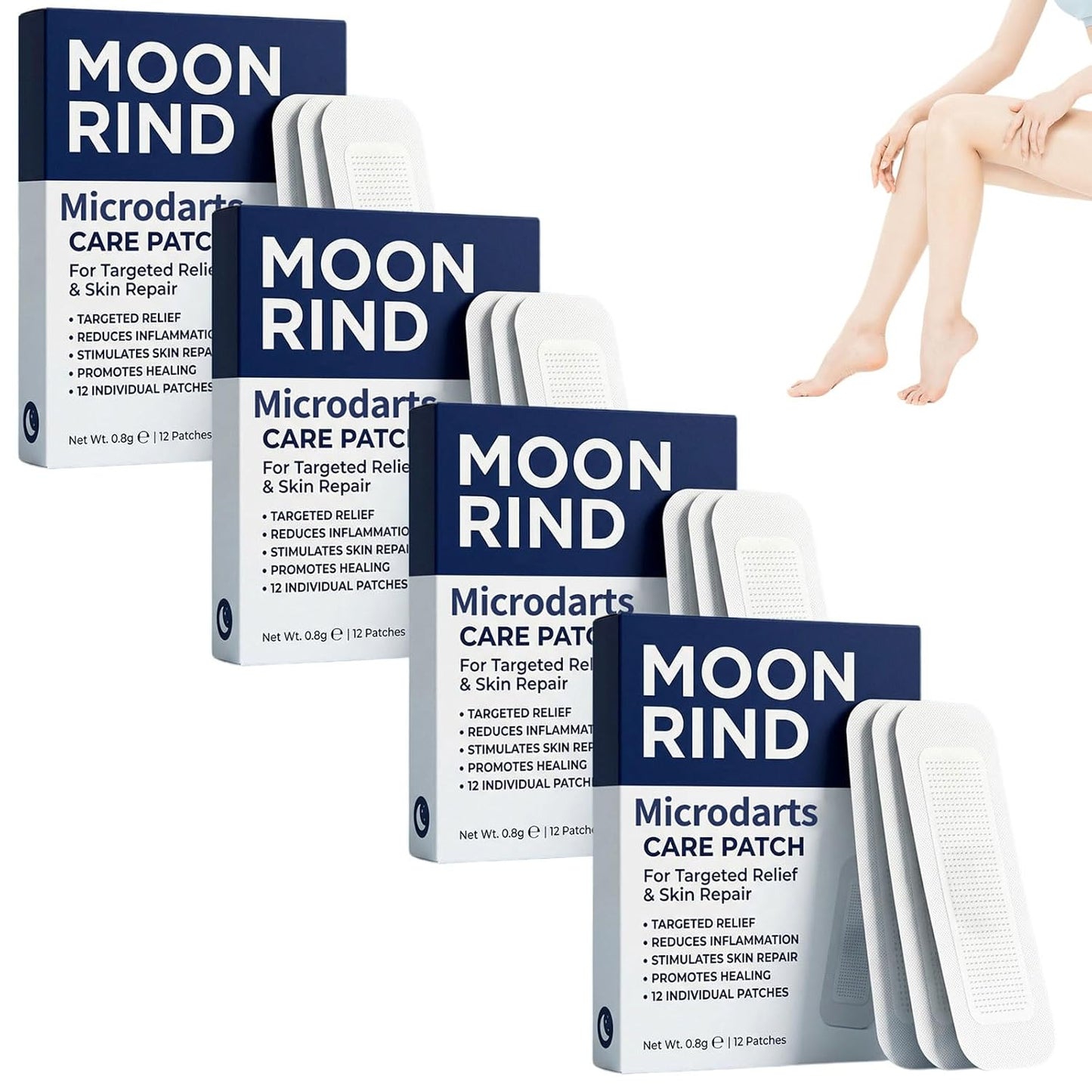 Moon Rind VeinTarget Microdarts Patch - Professional Varicose Veins Treatment for Legs | Natural Ingredients, 3 Pcs