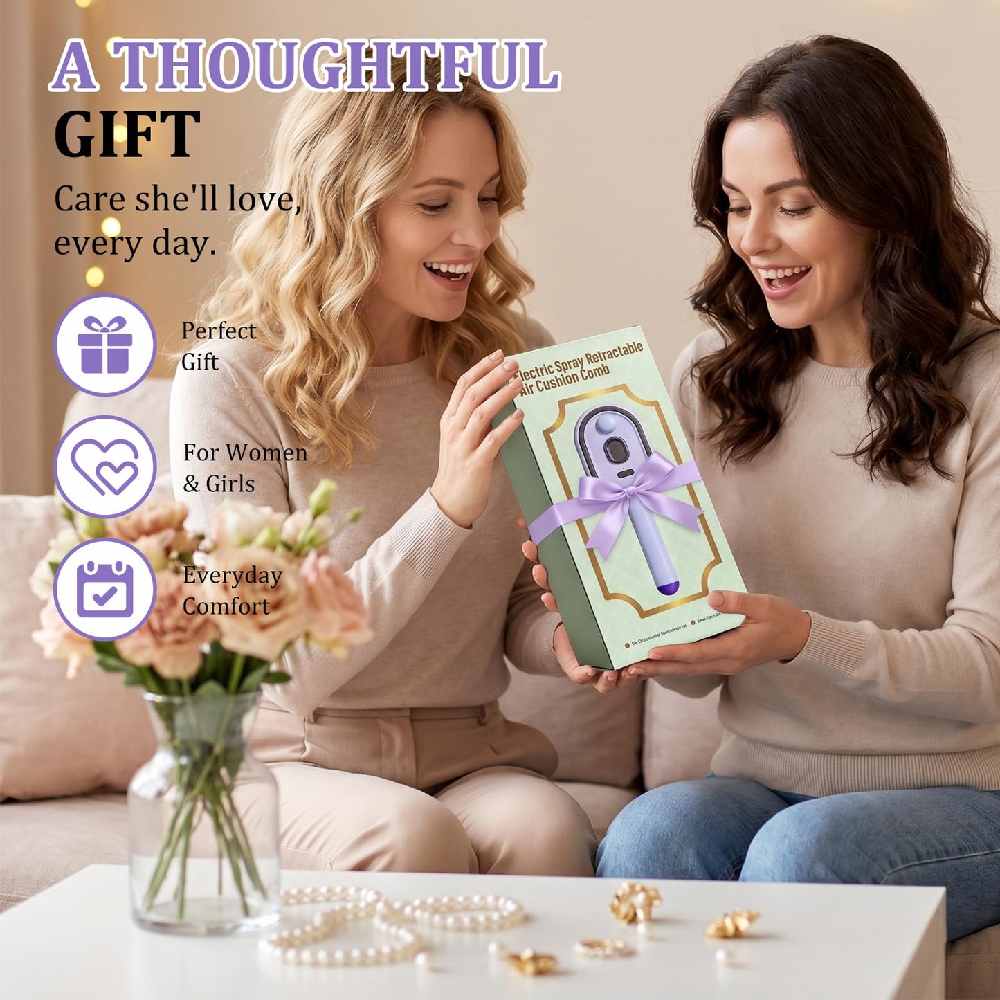 Electric Spray Air Cushion Massage Comb 2026 All in One Misting Aqua Detangler Brush Self-Clean Liquid Water Mister Spray Bottle Hair Brush Scalp Oil Applicator Steam Wet Curly Wavy Hairbrush