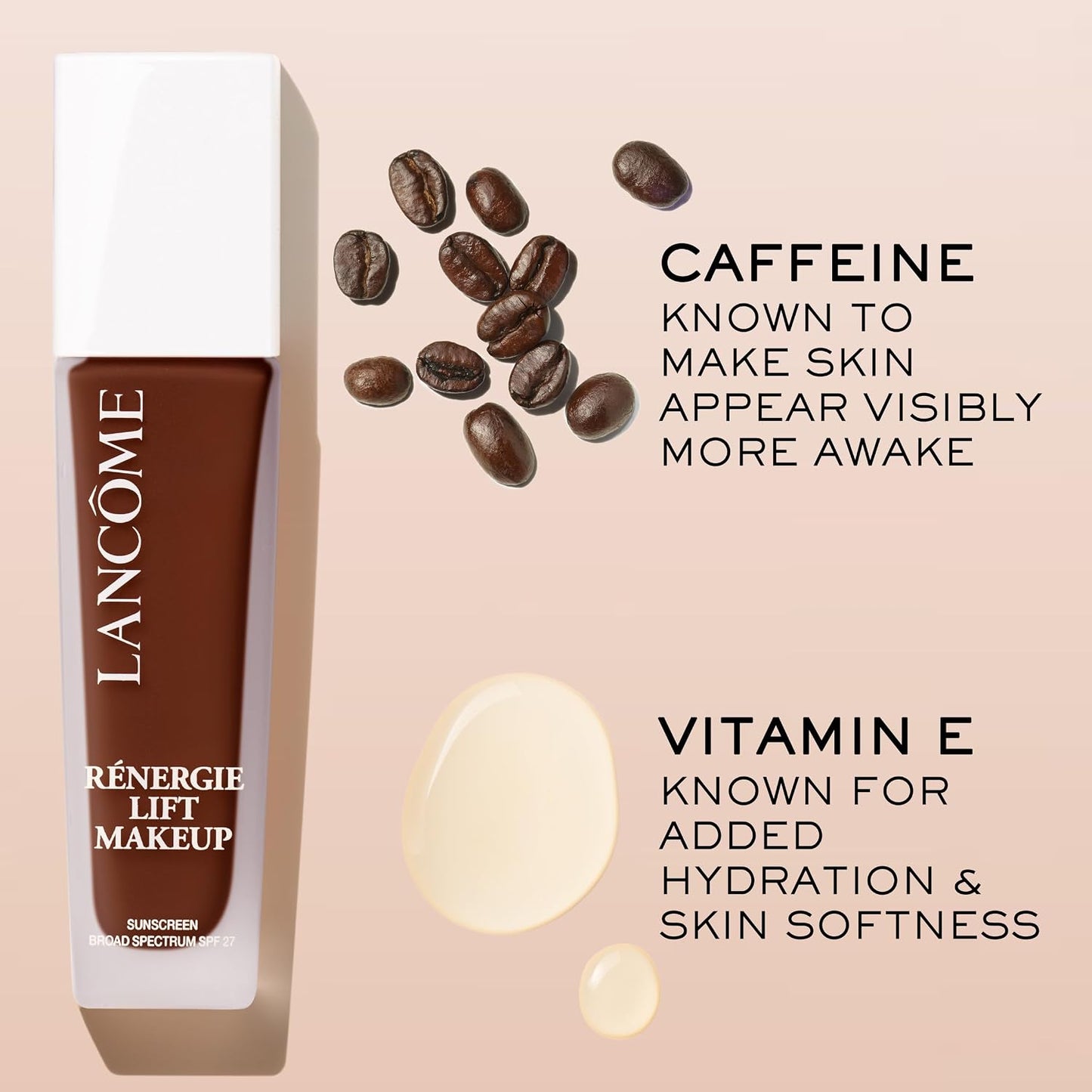 Lancôme Renergie Lift Foundation - Lightweight Hydrating Makeup, Medium-Full Coverage, SPF 27 | Anti-Aging & Firming