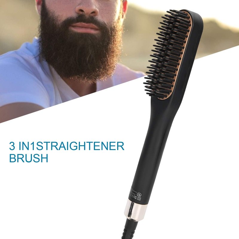 Electric Comb Beard Brush Straightener Heated for Men Hair straightening vovo