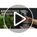 16 oz Glass Spray Bottles with Silicone Sleeve - 2 Pack for Hair, Cleaning & Plants