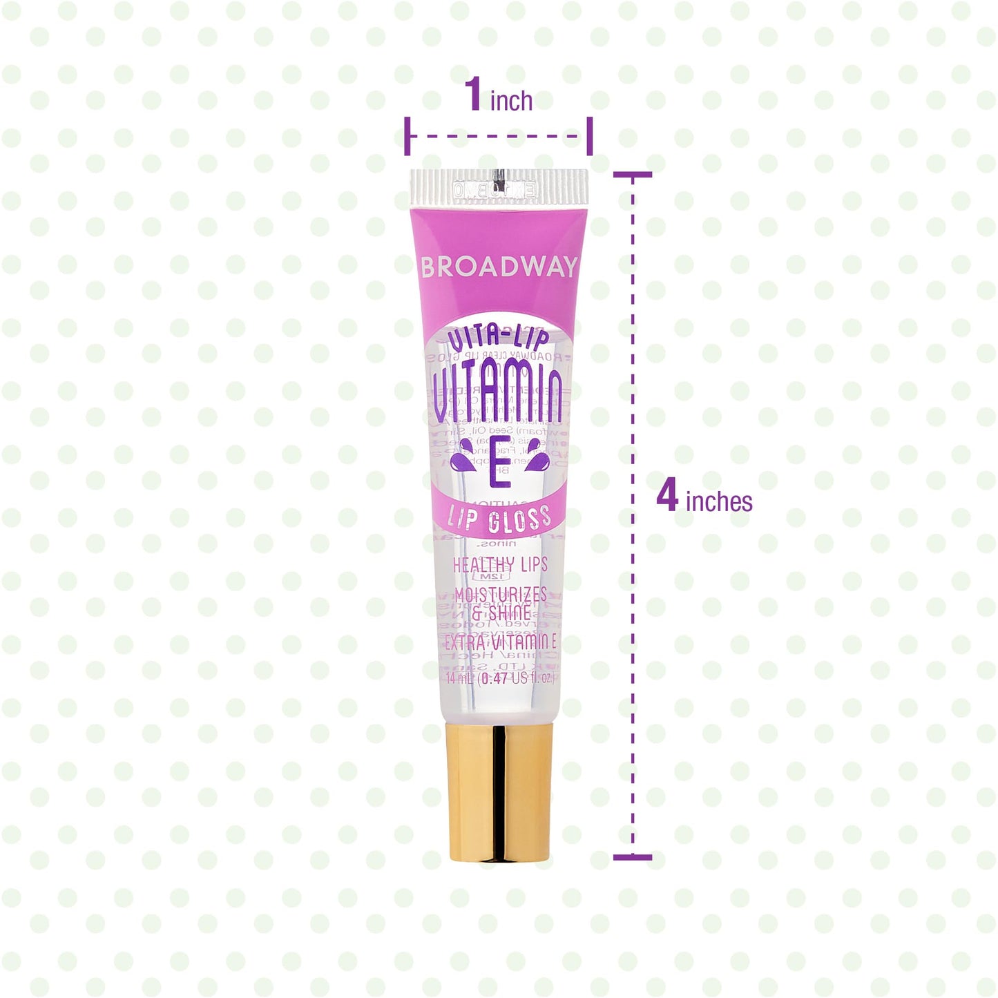 Ruby Kisses Broadway Vita-Lip Clear Lip Gloss (Vitamin E 48 Pack), Ultra-Hydrating & Soothing Formula with Multi-Vitamin Oils, High-Shine Non-Sticky Finish, Healing Lip Balm for Healthy Lips