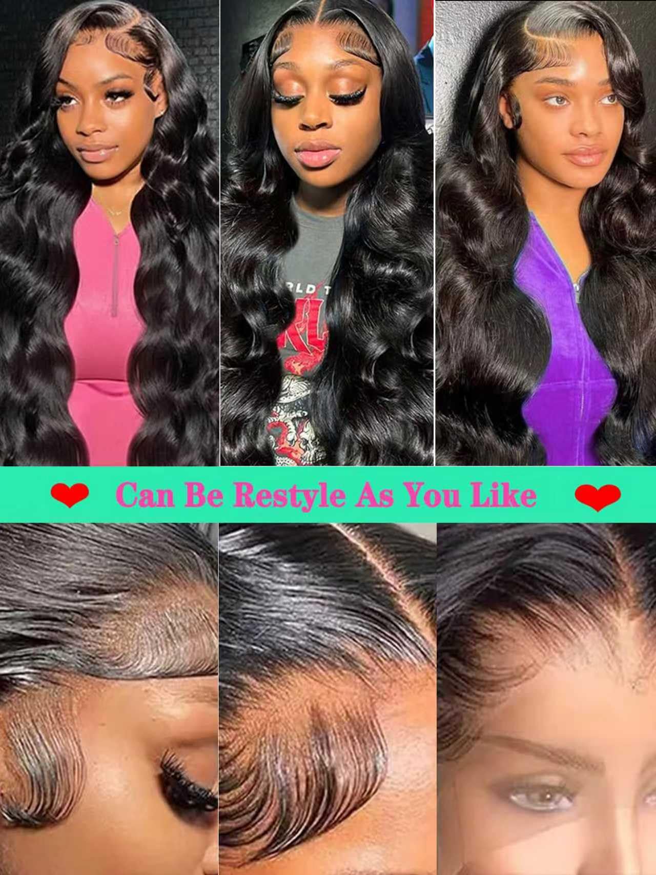 Fongly Body Wave Lace Front Wigs Human Hair 13x6 Lace Front Wigs Human Hair 200% Density 26 Inch 13x6 HD Lace Frontal HumanHair Wigs for Black Women With BabyHair