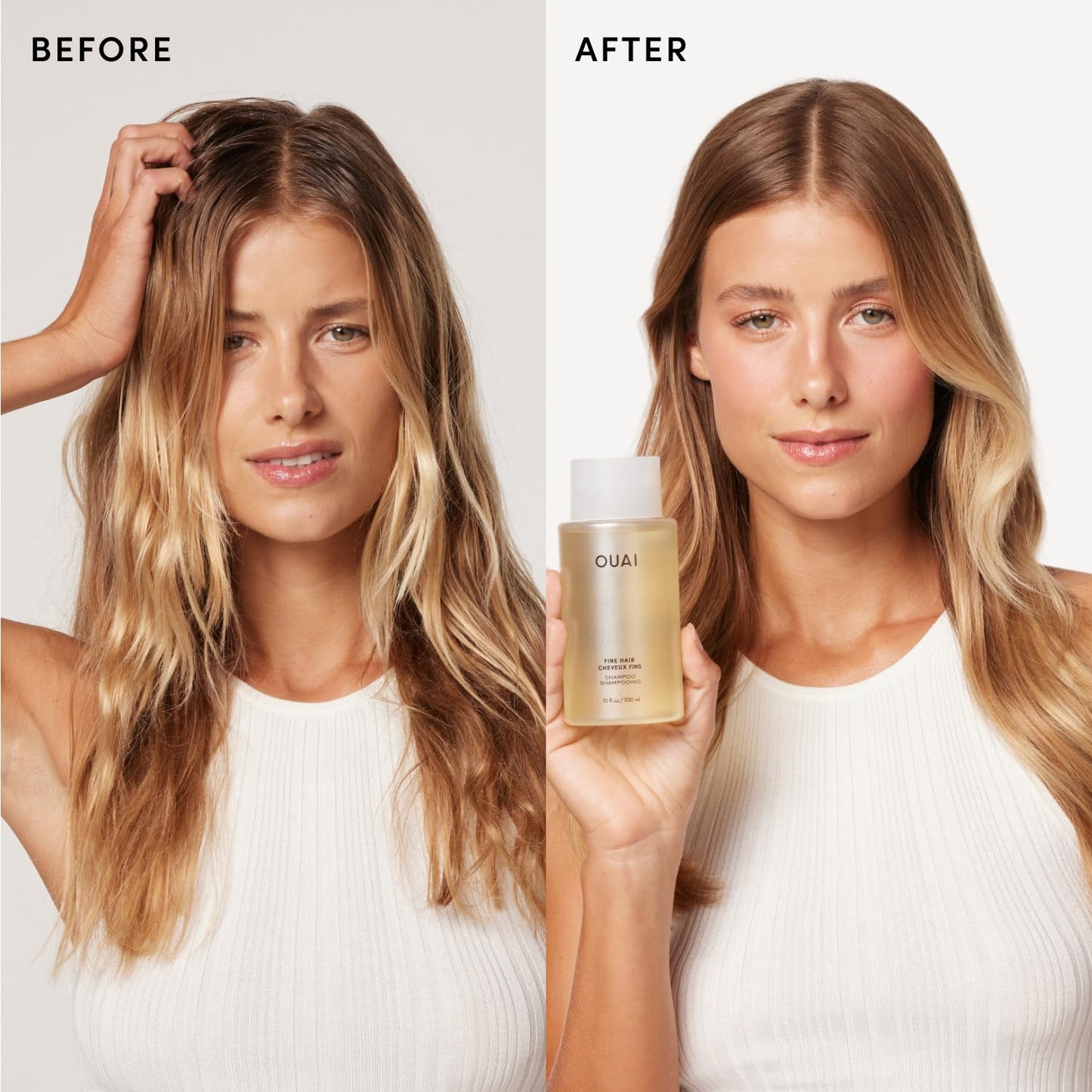 OUAI Fine Shampoo & Conditioner Set - Sulfate-Free Hair Care with Keratin & Shea Butter | 10 Fl Oz