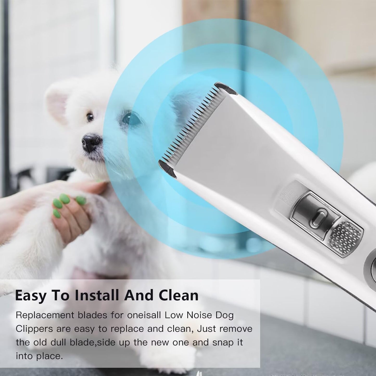 Replacement Blades 2 Pack for ONEISALL Dog Hair Vacuum and Dog Grooming Kit, Low Noise Pet Clipper Replacement Blade - by Upgraded