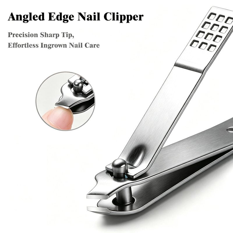16 Piece Nail Clipper Set, Premium Manicure Pedicure Kit with Travel Case, Stainless Steel Grooming Care Tools for Men & Women, Fingernail & Toenail Clippers for Hand, Foot & Facial Care (Black)