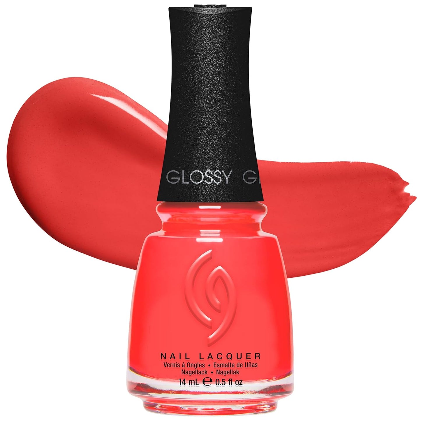 China Glaze Nail Lacquer - Moment in the Sunset Coral Pink Polish | Quick Dry, Chip Resistant, Shimmer Finish, 0.5 fl oz