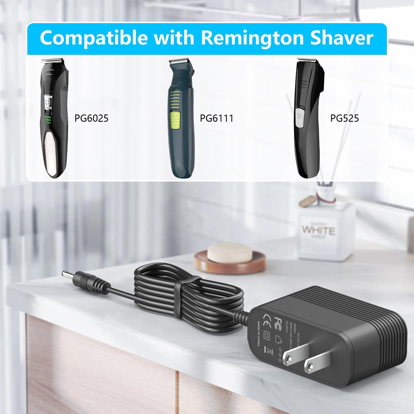 5V 350MA Charger for Remington Shaver, Trimmer Power Cord Compatible with Remington PG525D PG6025B PG6015 PG6020 PG6111 All-in-One Grooming Kit,Trimmer, Men's Shaver, Clippers
