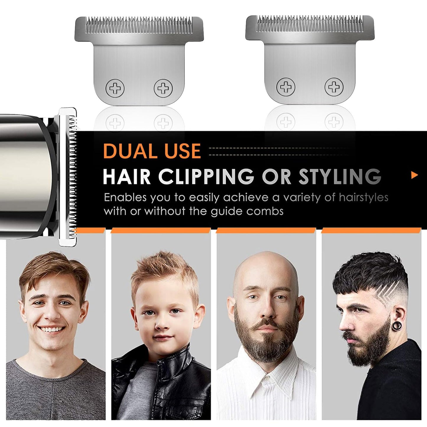 1 Pack T-Blade Detachable 40mm Replacement blades Compatible with Wahl Trimmers 9864/9864SS/9686/9818A/9854L/9876L/9854 etc，Made of Stainless Steel Blades